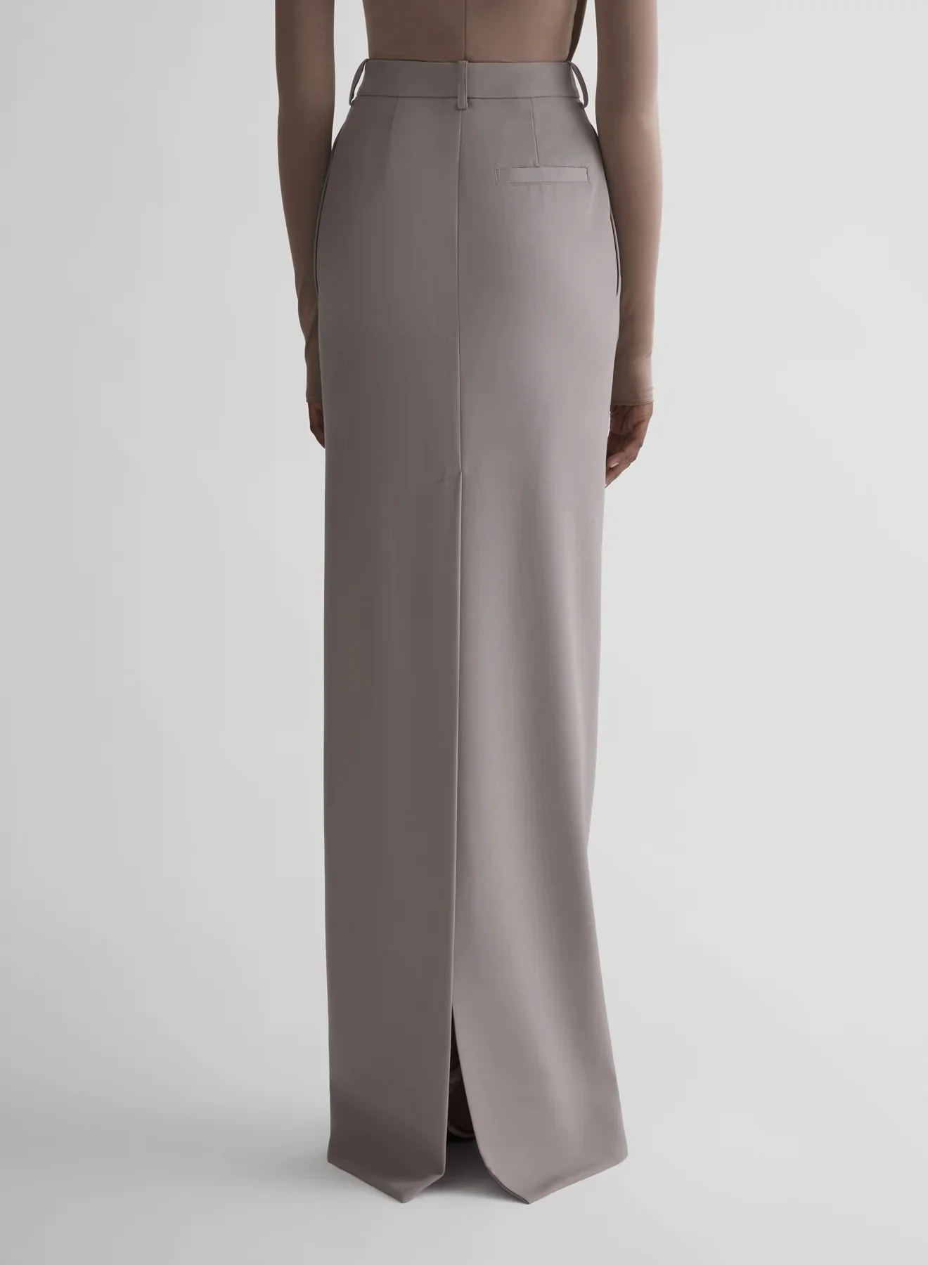 LONG TAILORED SKIRT GREY - Image 4