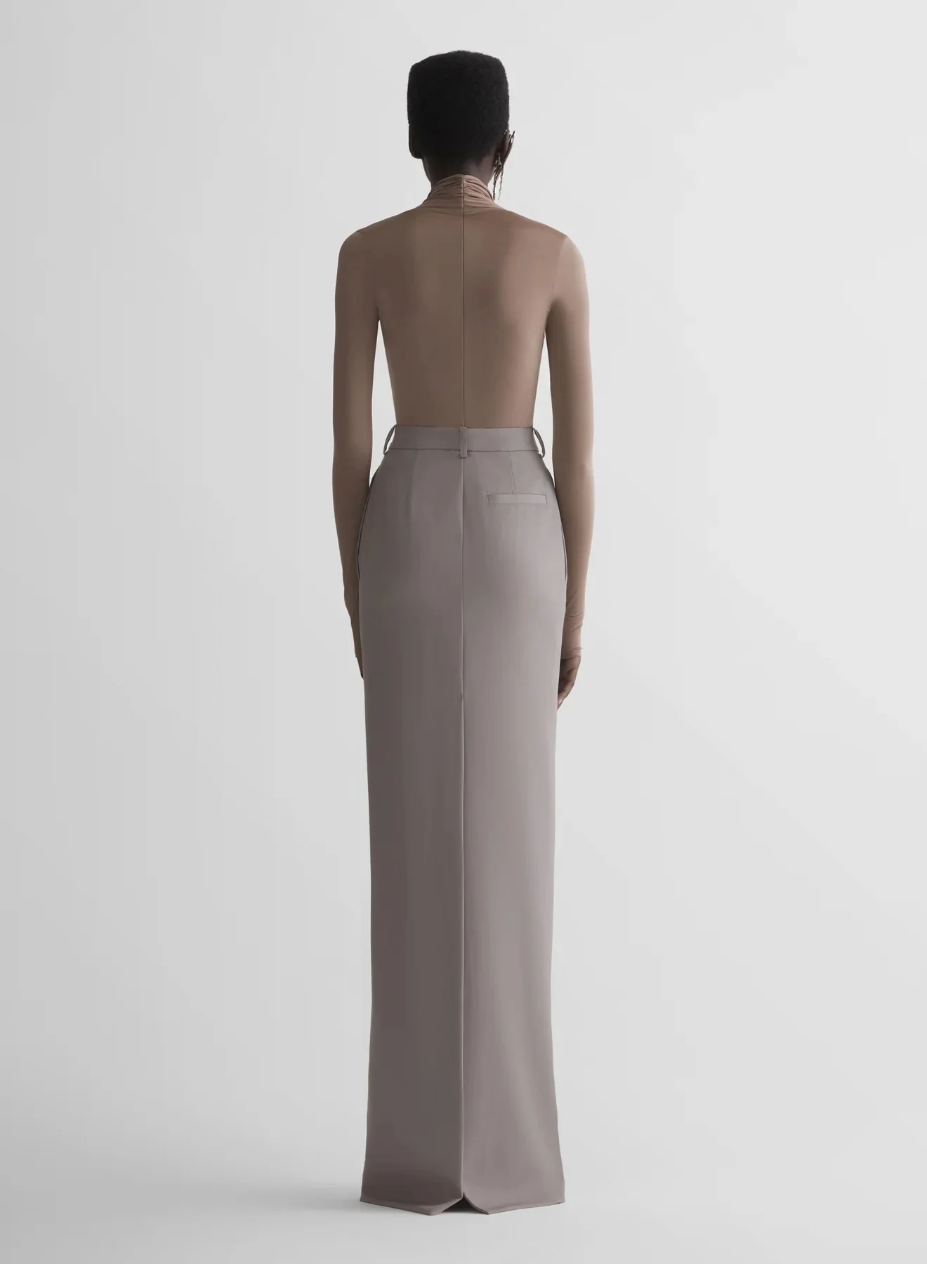 LONG TAILORED SKIRT GREY - Image 6