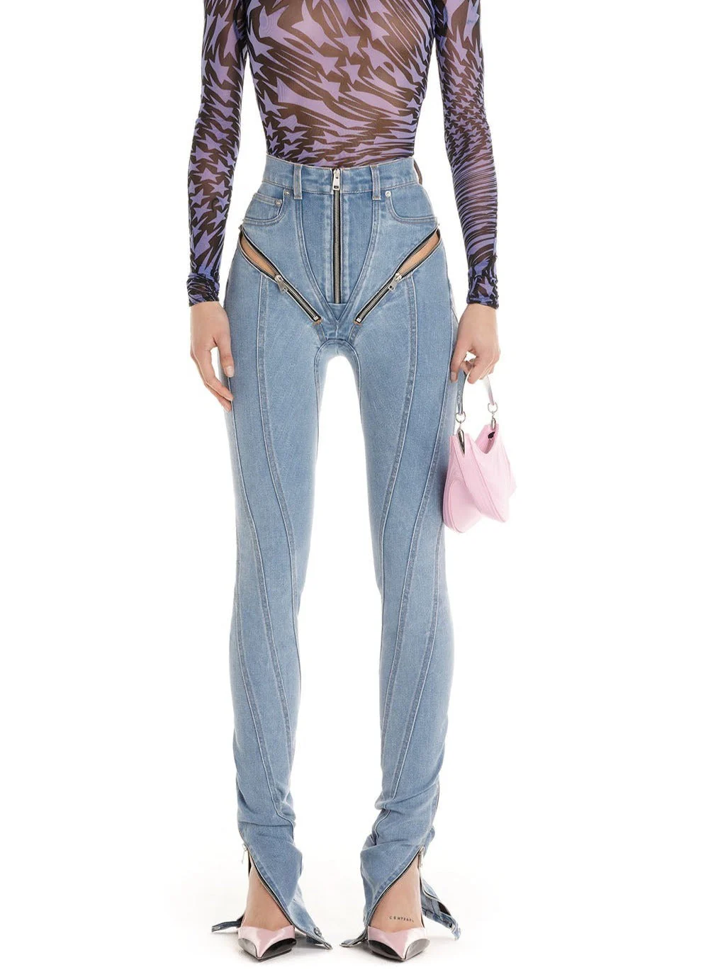 ZIPPED SPIRAL JEANS - Image 2