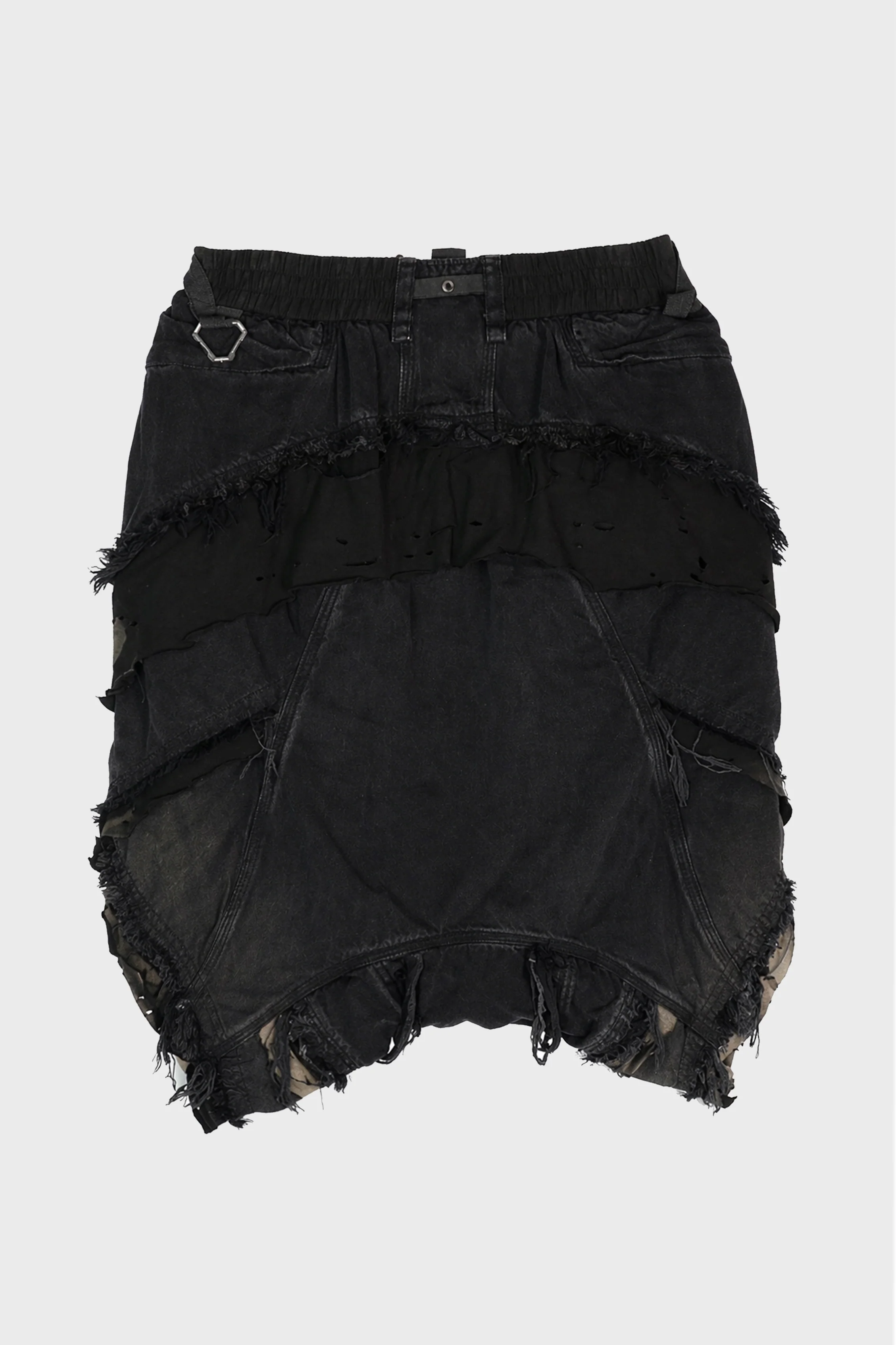 MULTI-LAYERED DROP-CROTCH SLIT SHORTS - Image 2