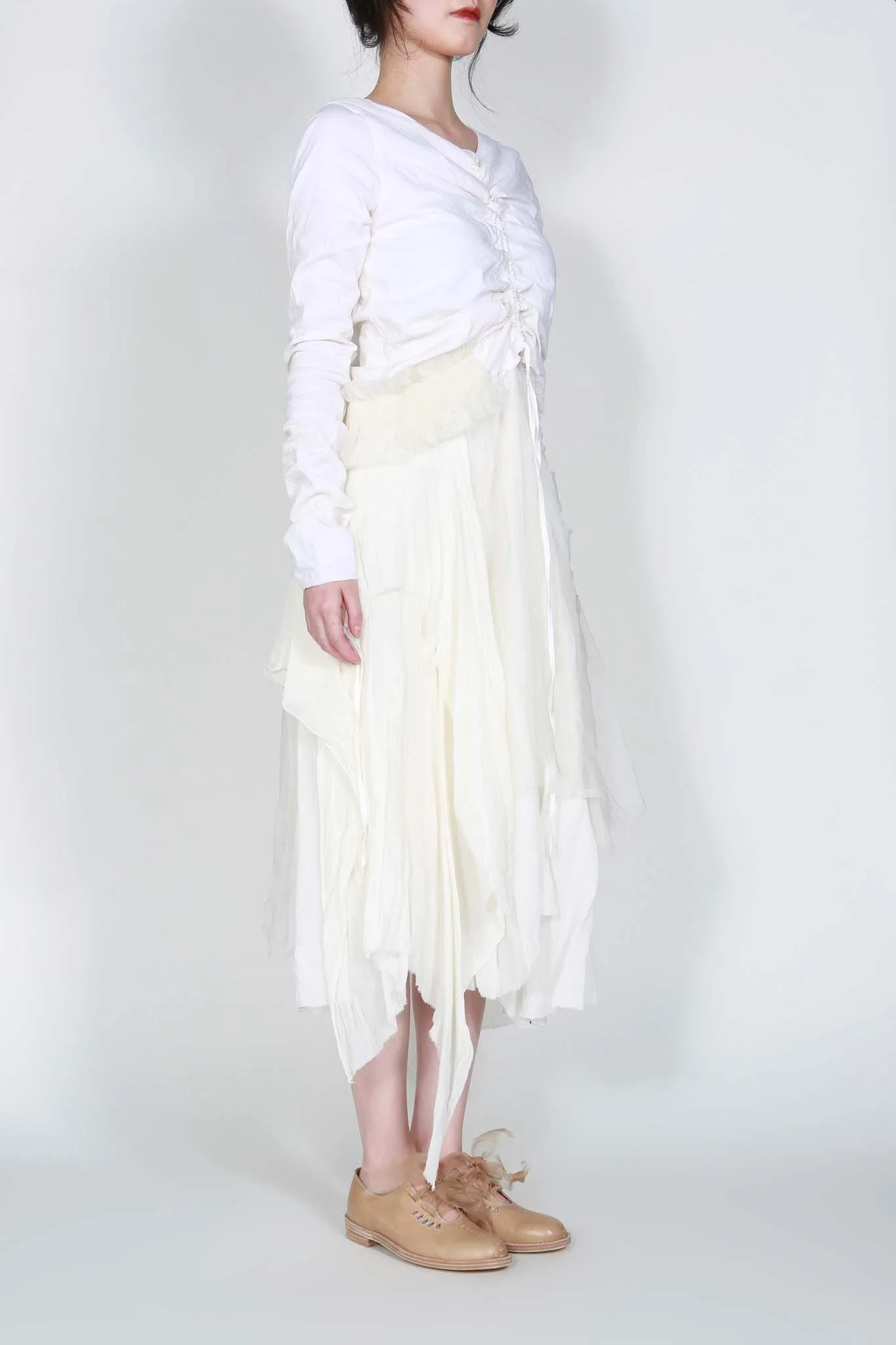 OFF WHITE SOPWITH LAYERED ORGANZA STRETCH DRESS - Image 6