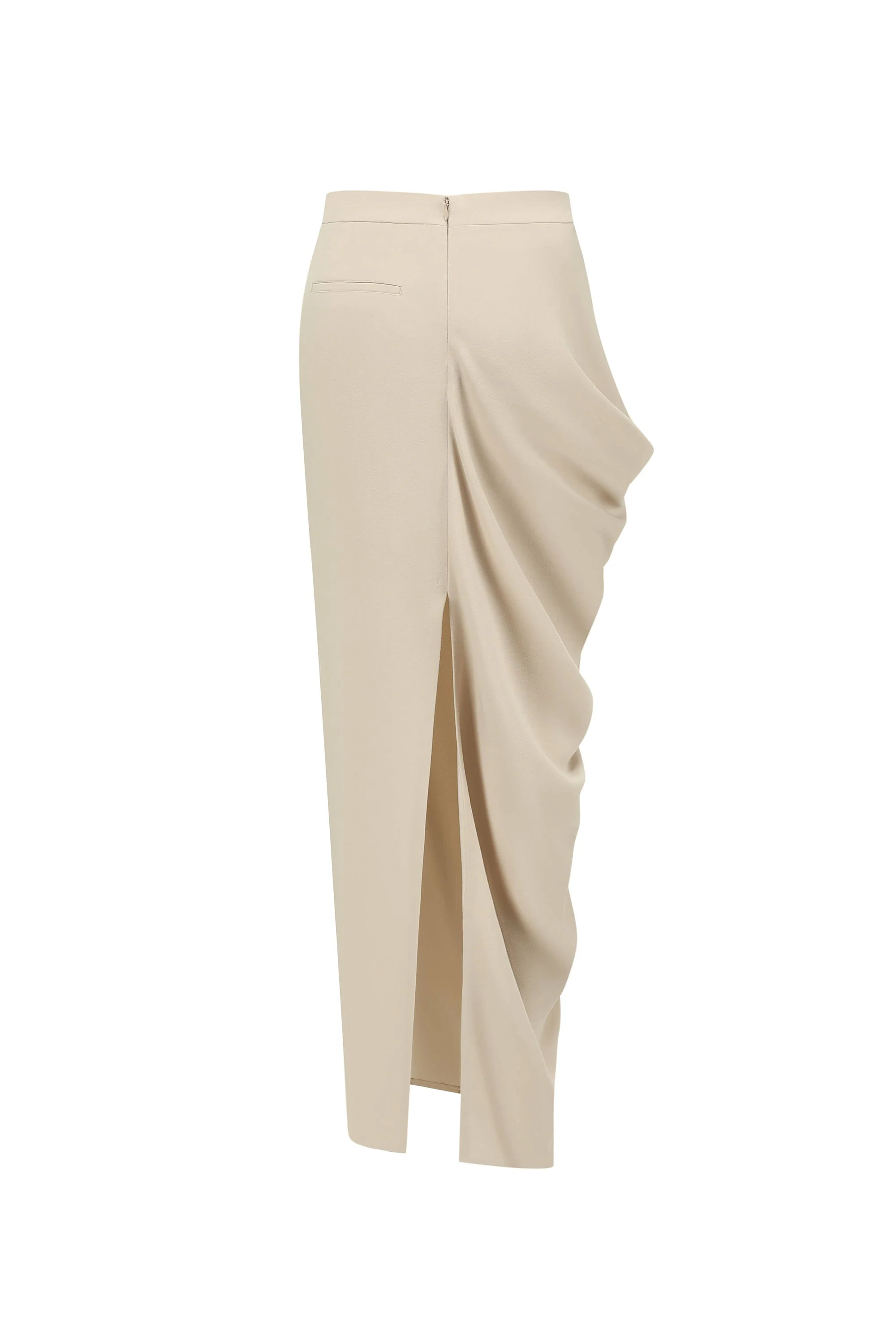 ASYMMETRIC DRAPED SKIRT BONE WHITE - Image 3