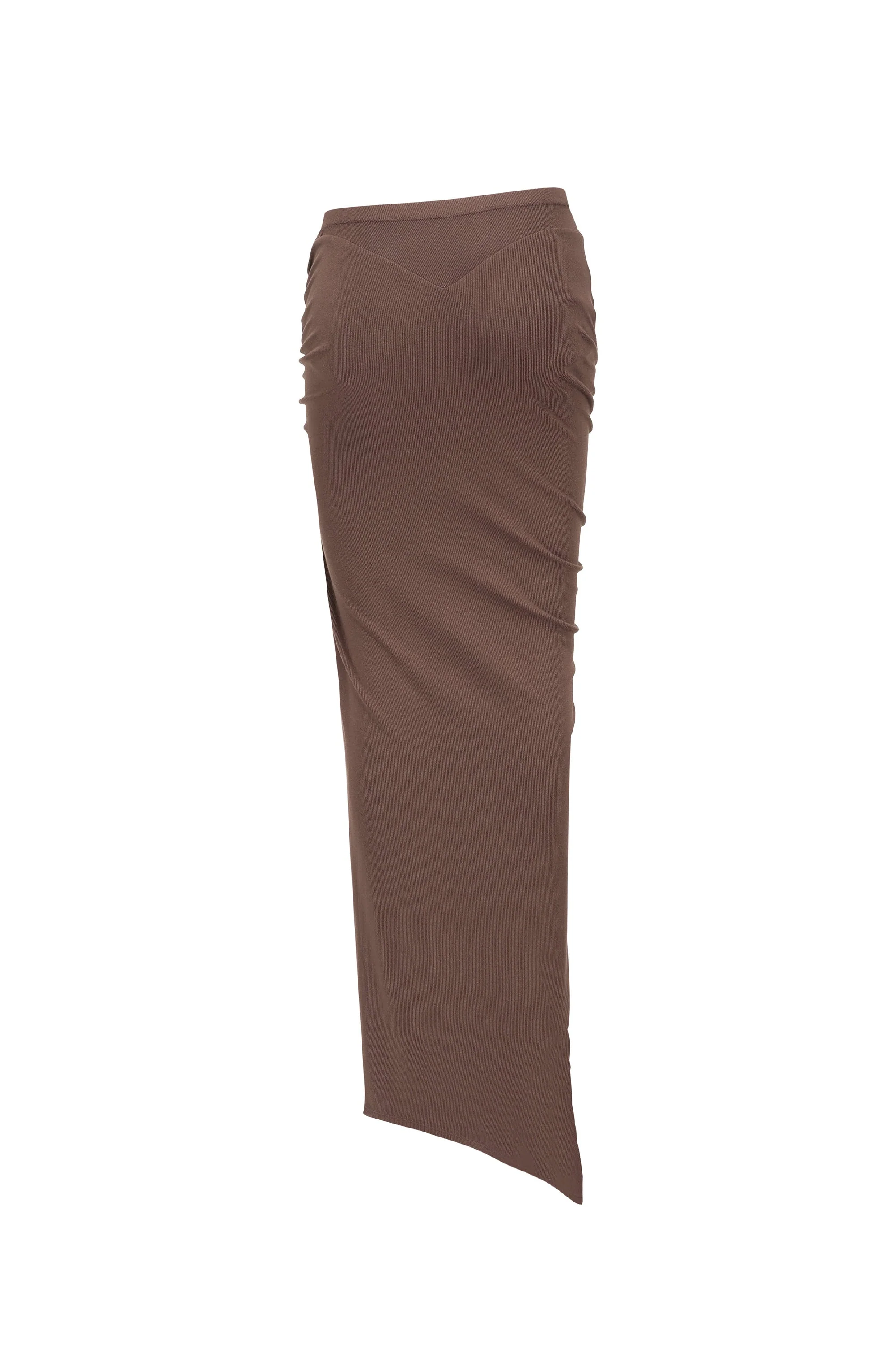 ASYMMETRIC JERSEY SKIRT COFFEE - Image 3
