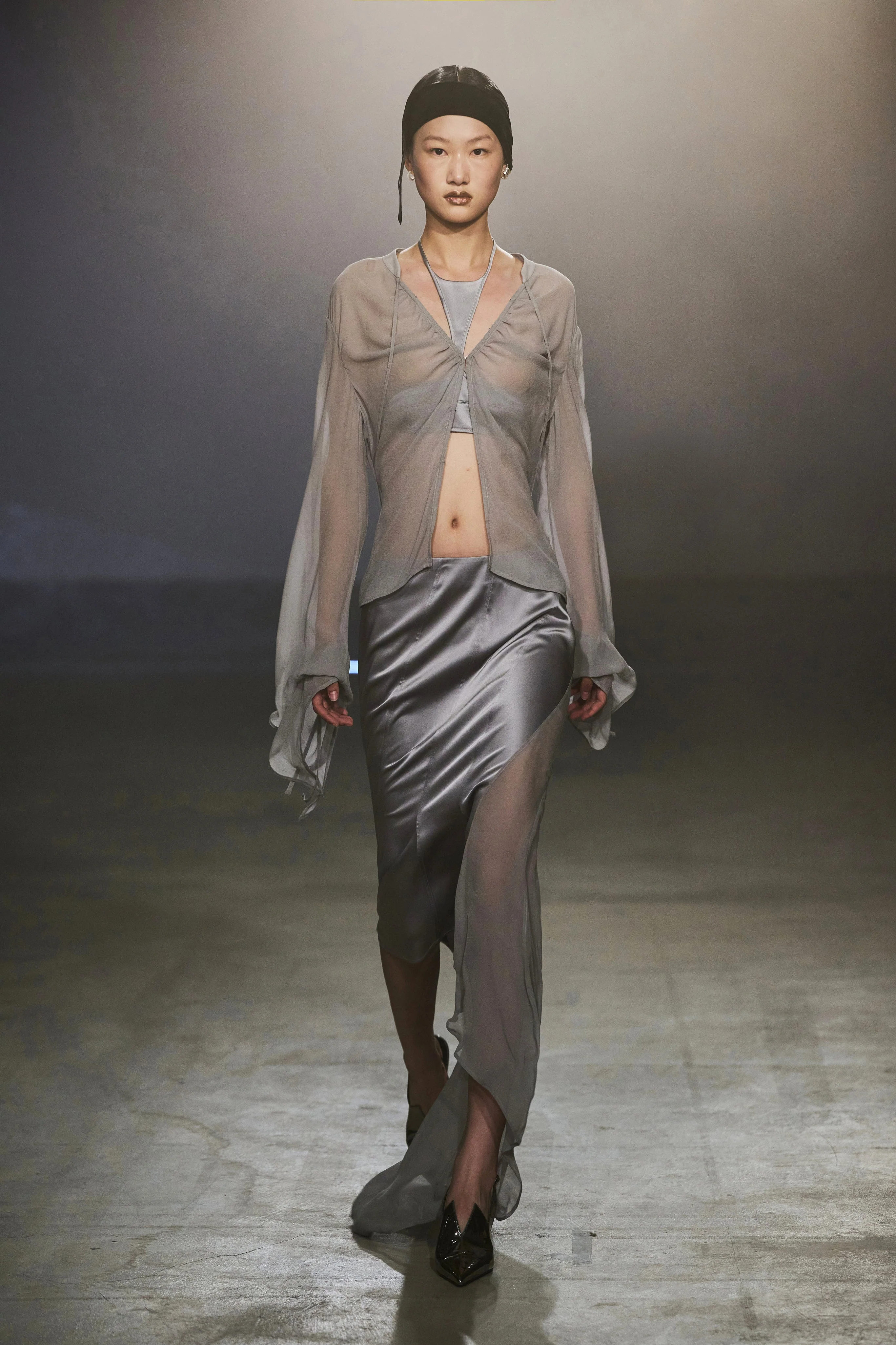 ASYMMETRIC SWIRLED PANELED SKIRT QUARRY - Image 2