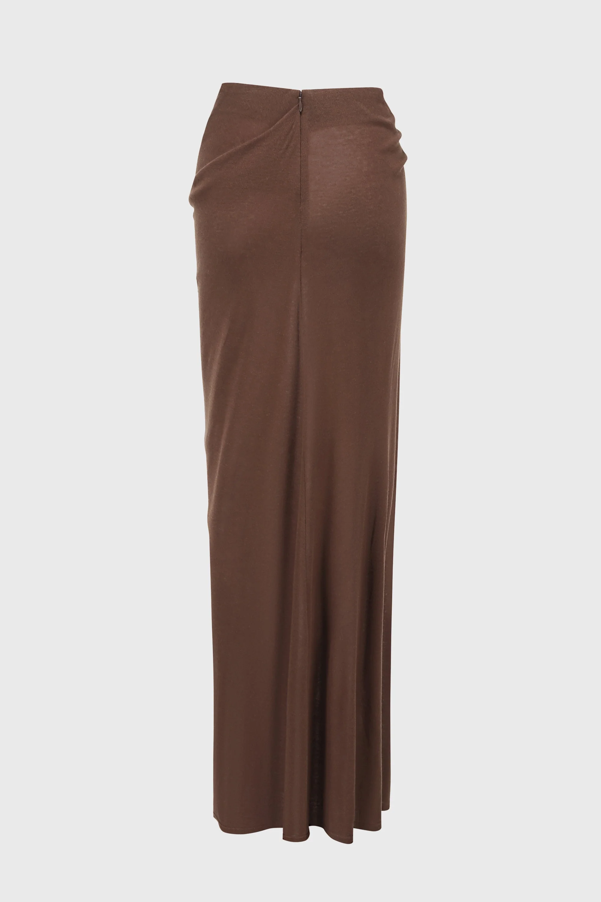 DRAPED RIBBED JERSEY SKIRT REDDISH BROWN - Image 3