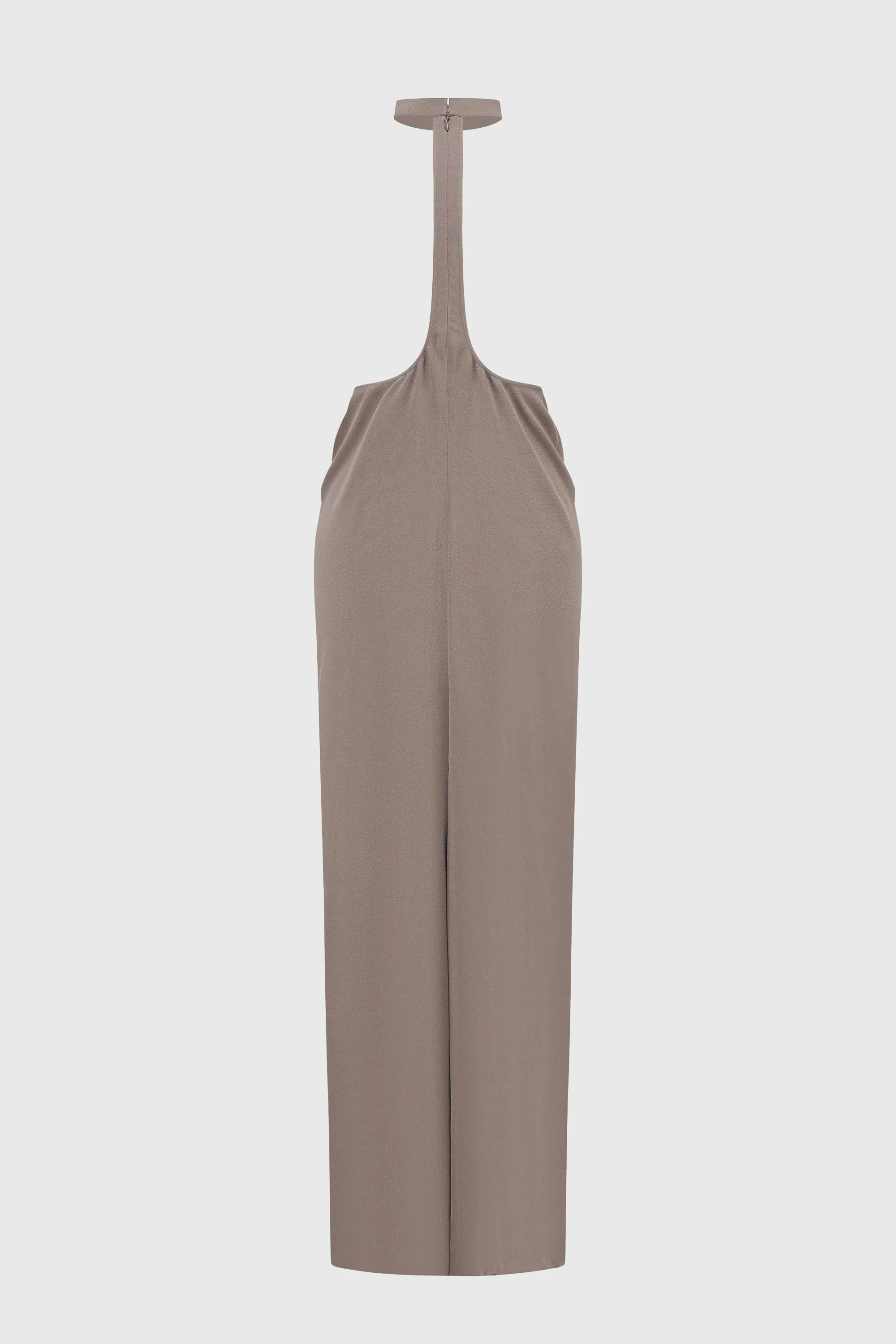 HALTERNECK DRAPED SKIRT MIST GREY - Image 3