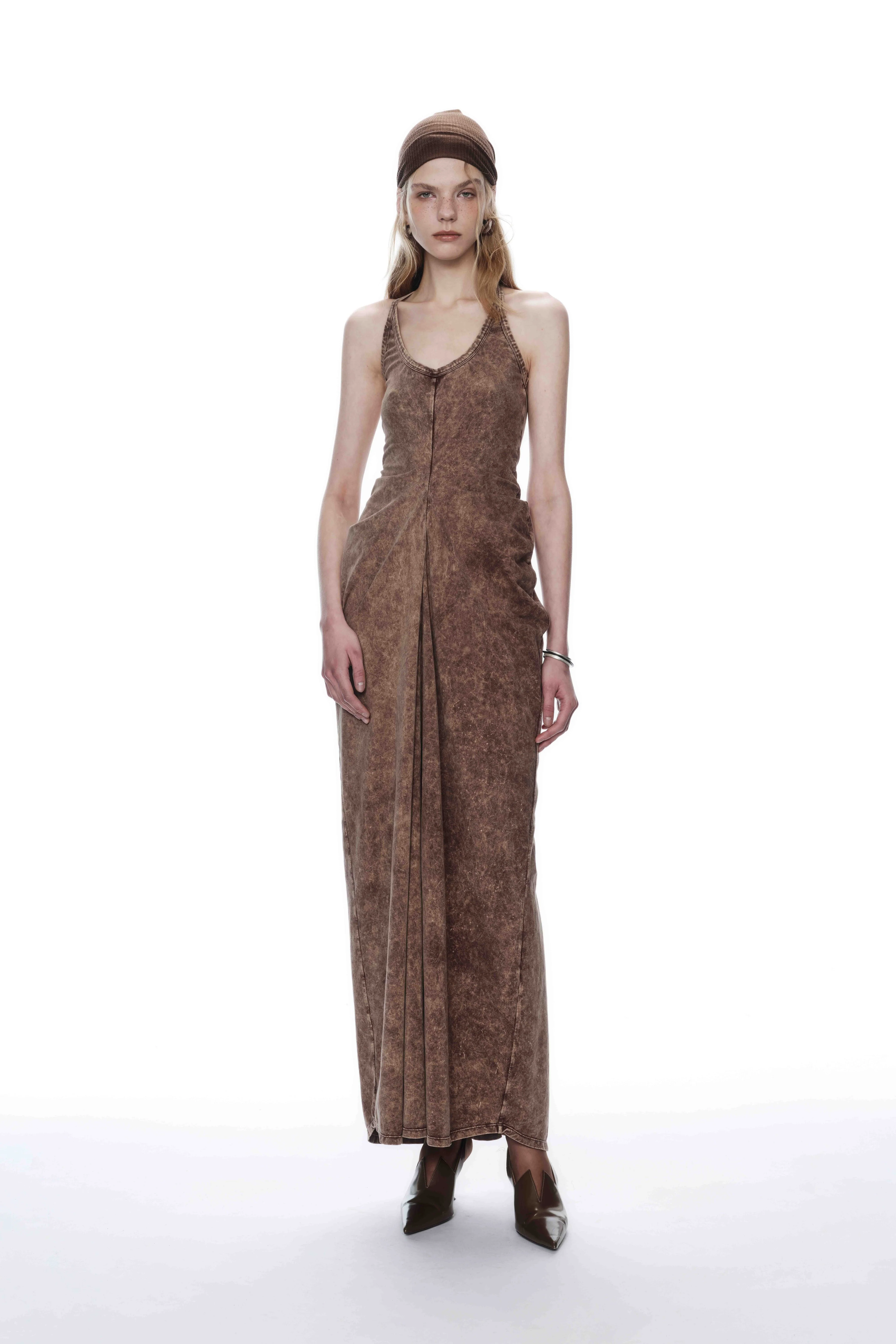 KNITTED SLIM-FIT DRAPED DRESS - Image 2