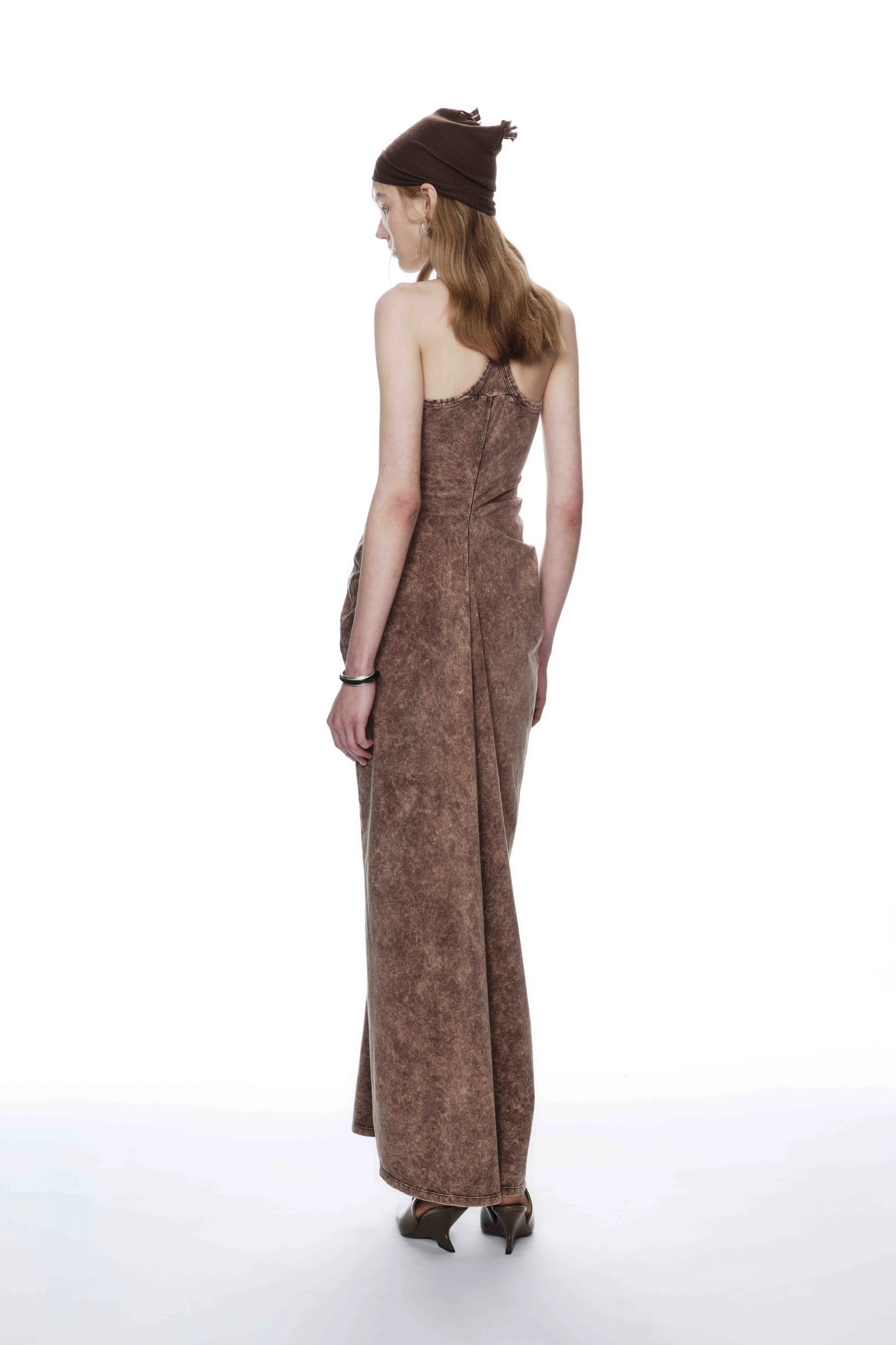 KNITTED SLIM-FIT DRAPED DRESS - Image 4