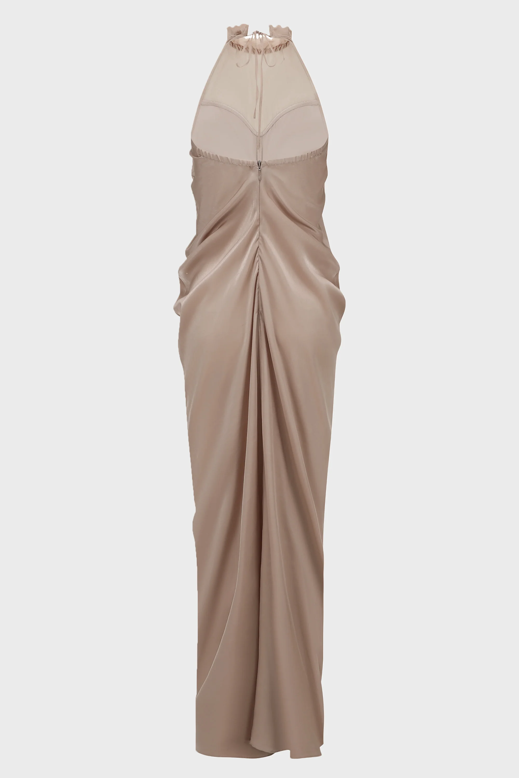 PANELED SILK DRAPED DRESS PINK MIST - Image 2