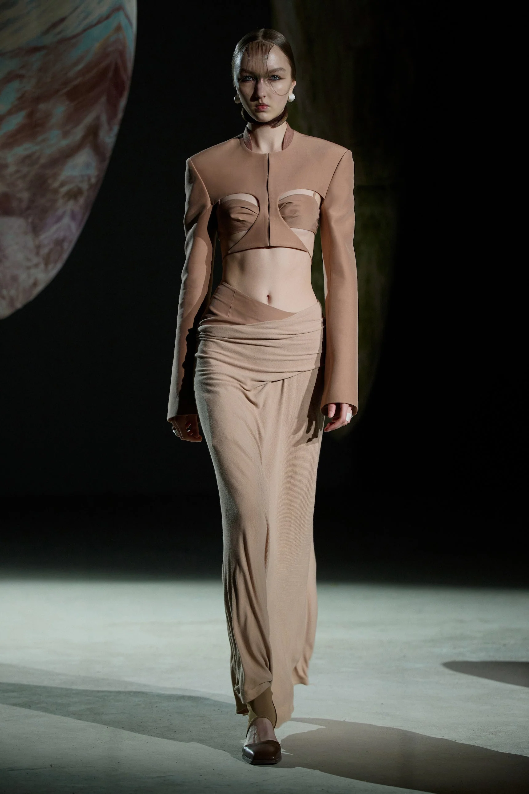 SILK WOOL PANELLED BRA SHELL PINK - Image 5