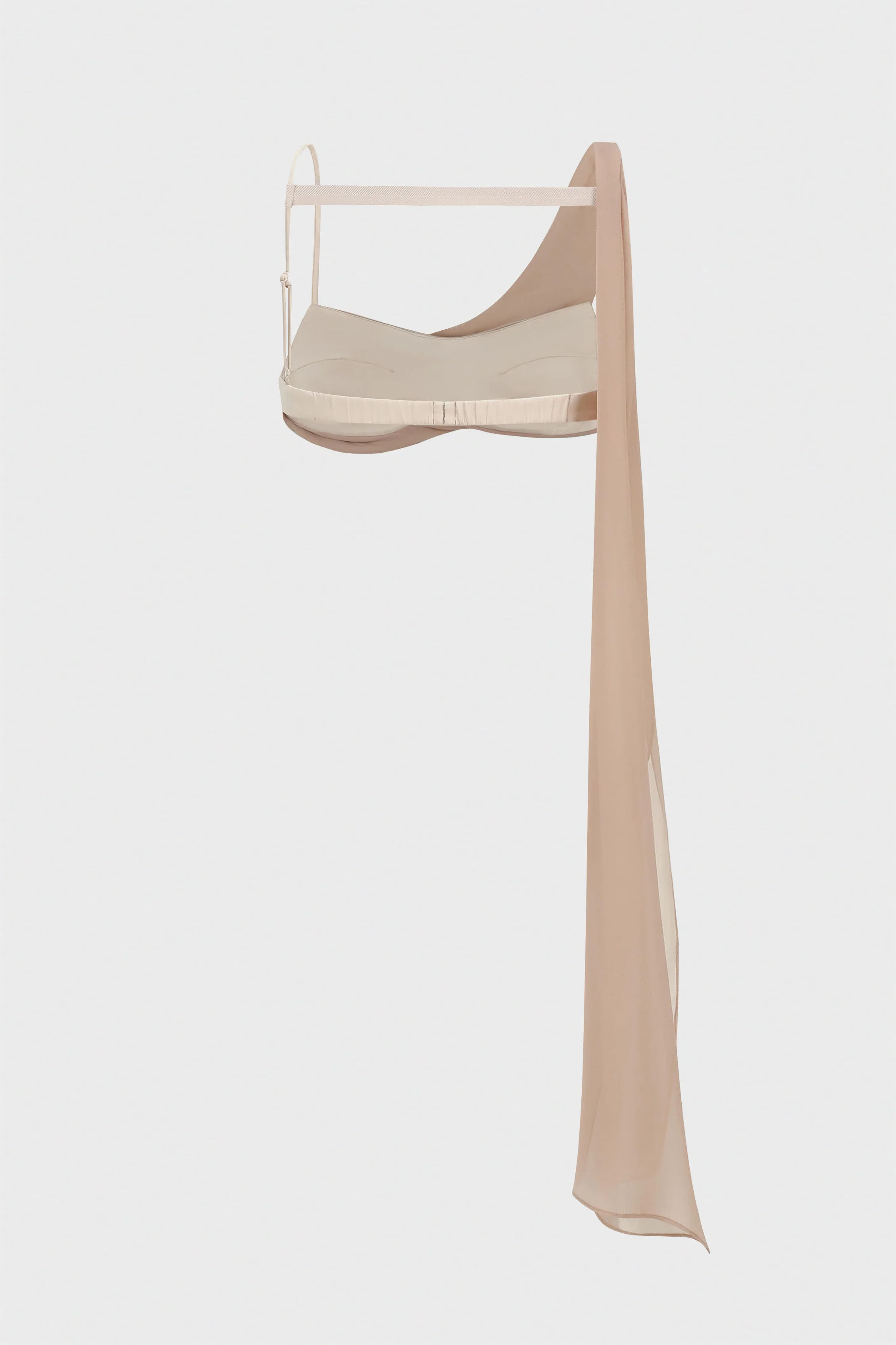 STRAPPY PANELED DRAPED BRA PINK MIST - Image 3