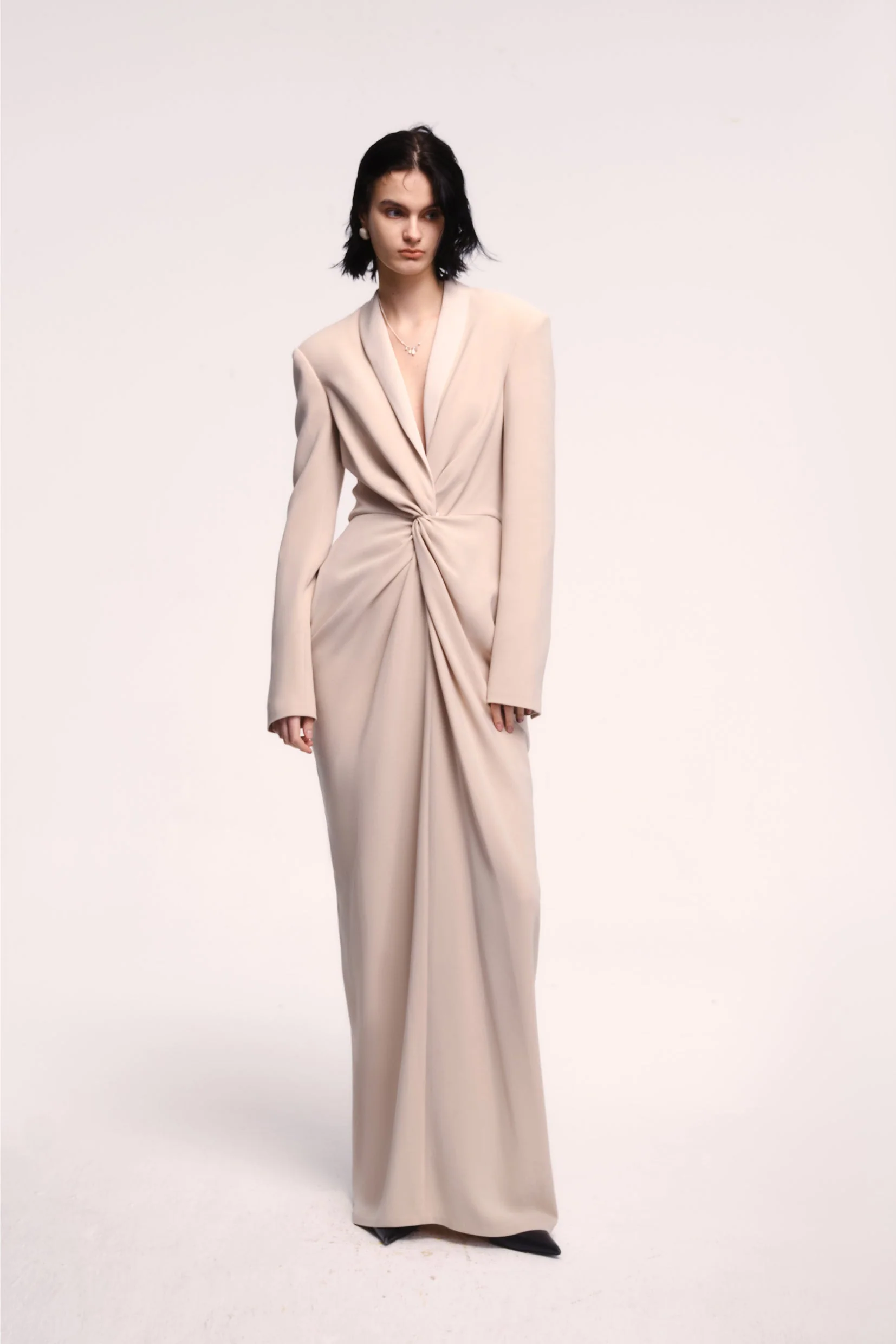 TAILORED BLAZER DRESS BONE WHITE - Image 2