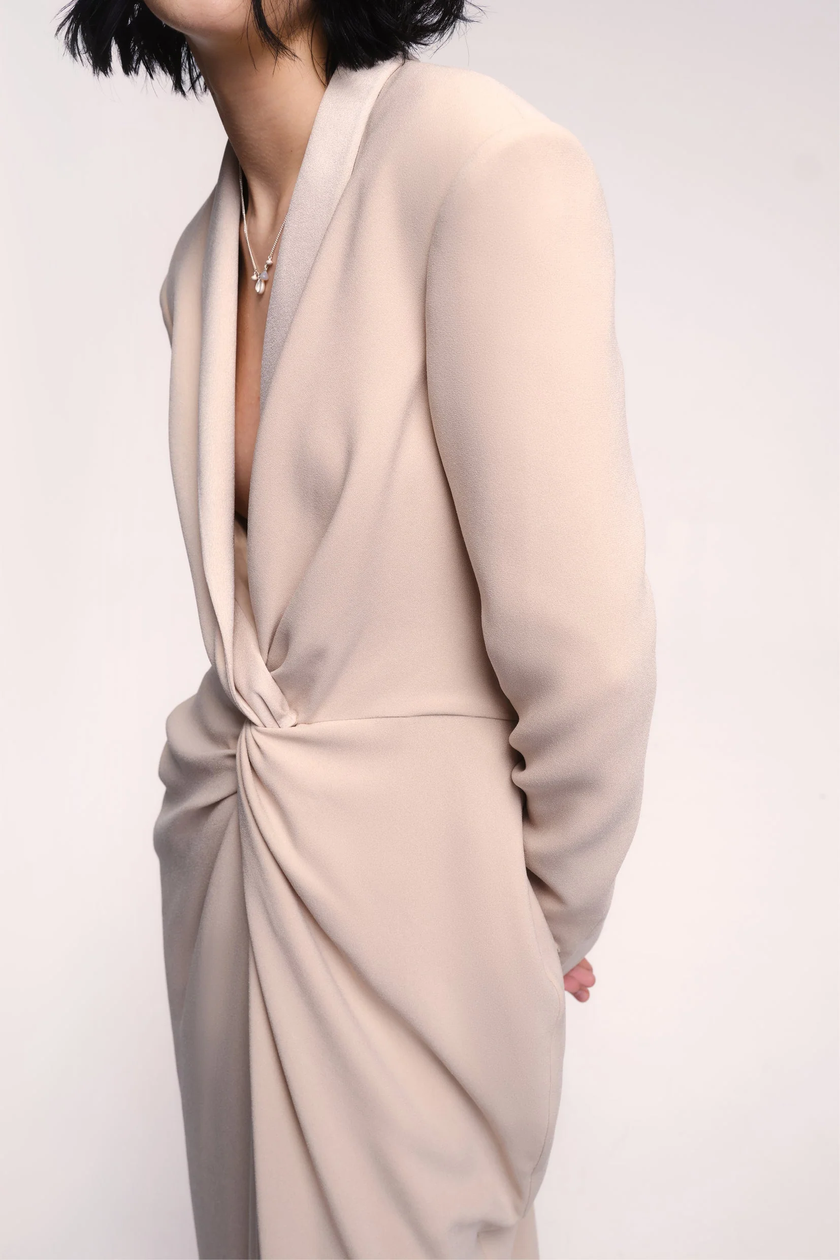 TAILORED BLAZER DRESS BONE WHITE - Image 4