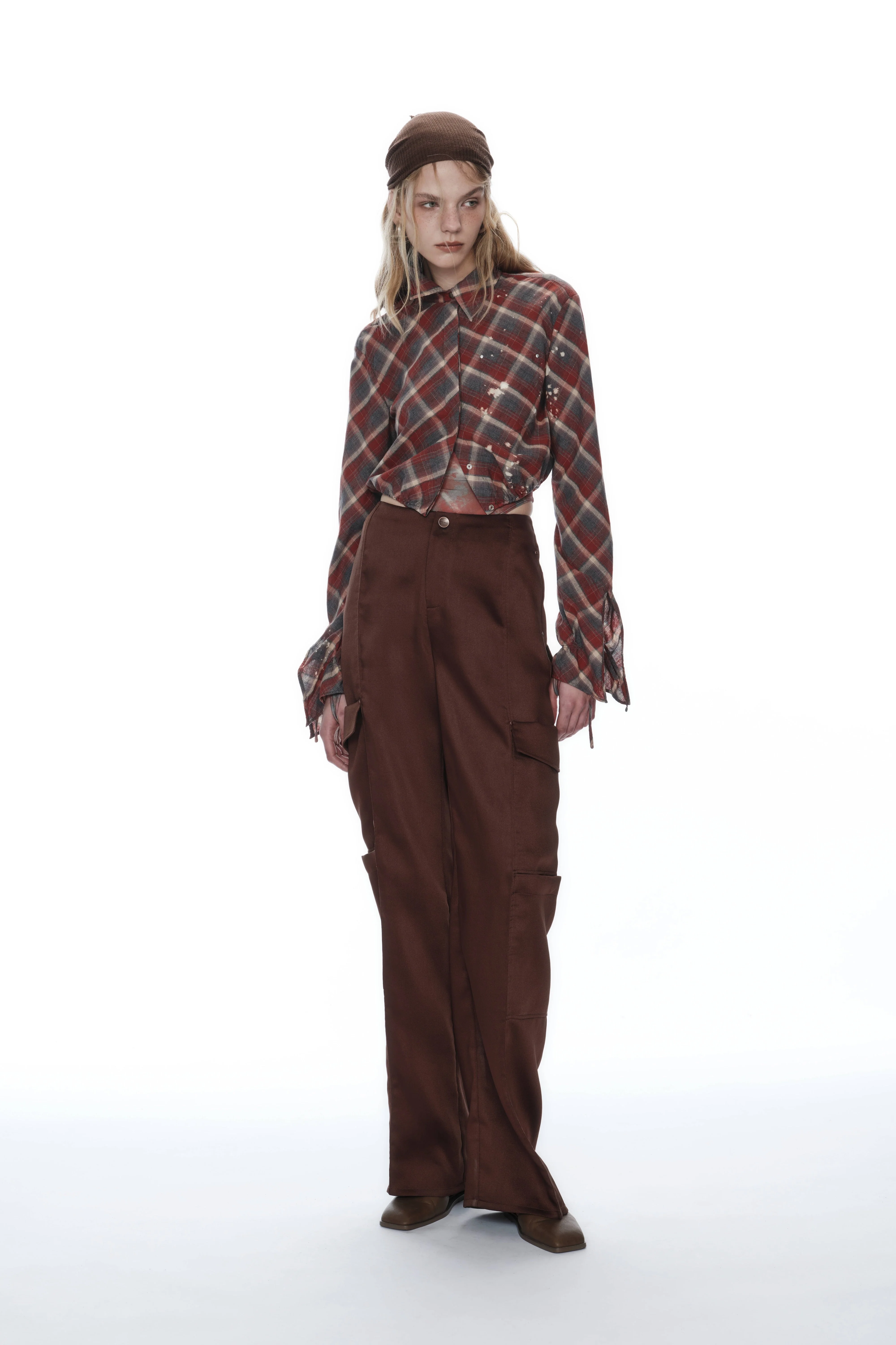TAILORED STRAIGHTLEG CARGO PANTS REDDISH BROWN - Image 4