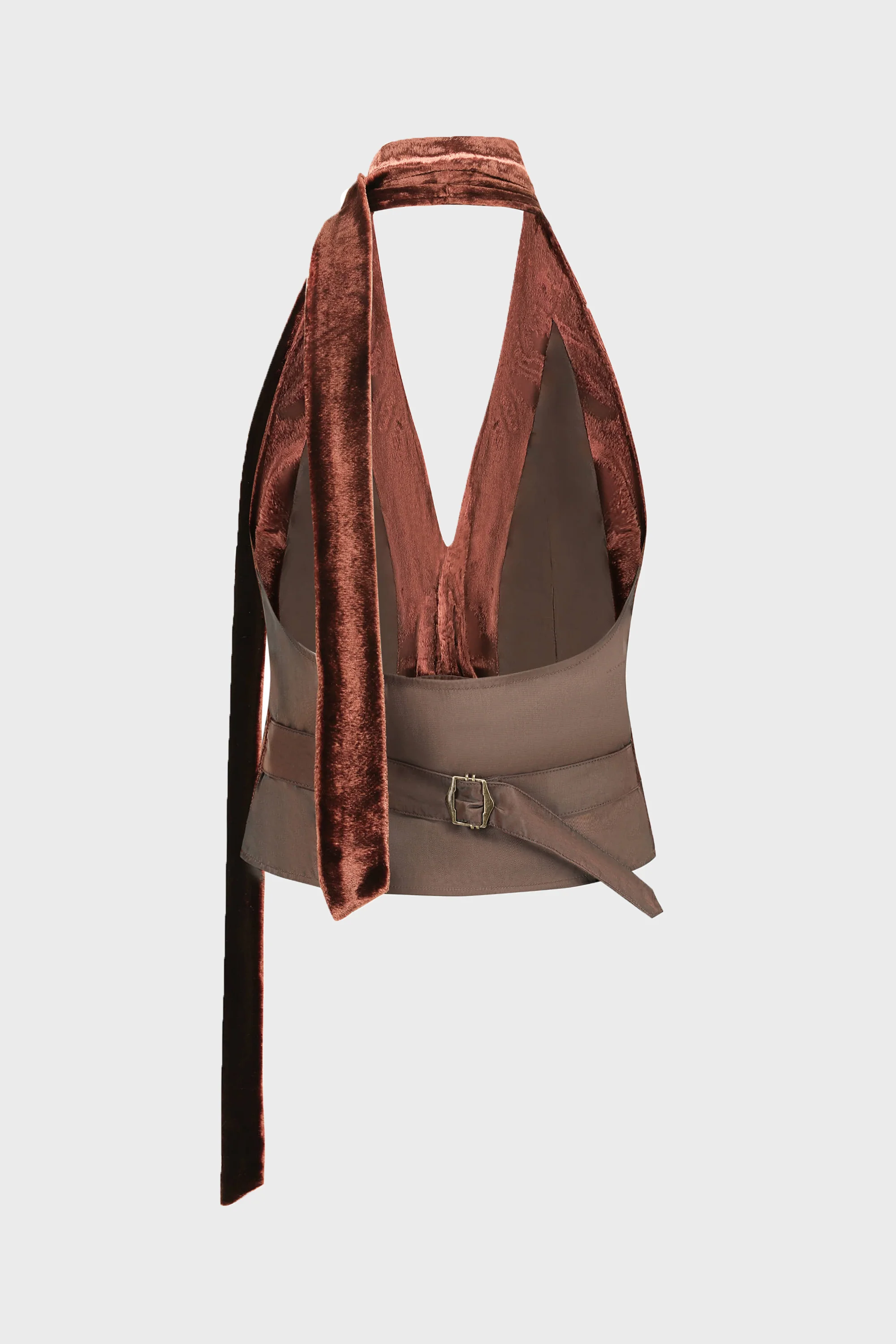 VELVET VEST BRICK RED - Image 3