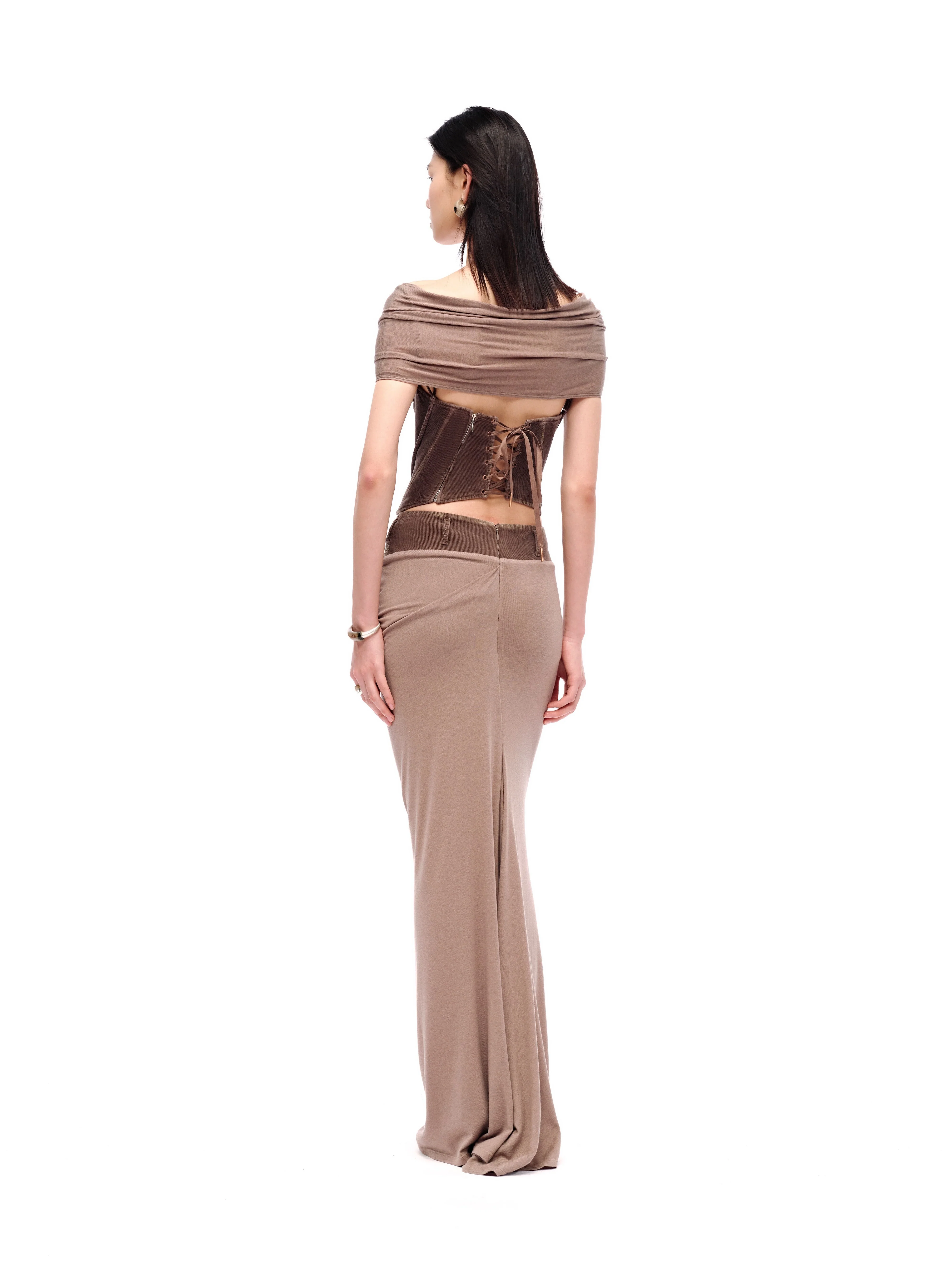 WASHED DECONSTRUCTED RIBBED SKIRT - Image 4
