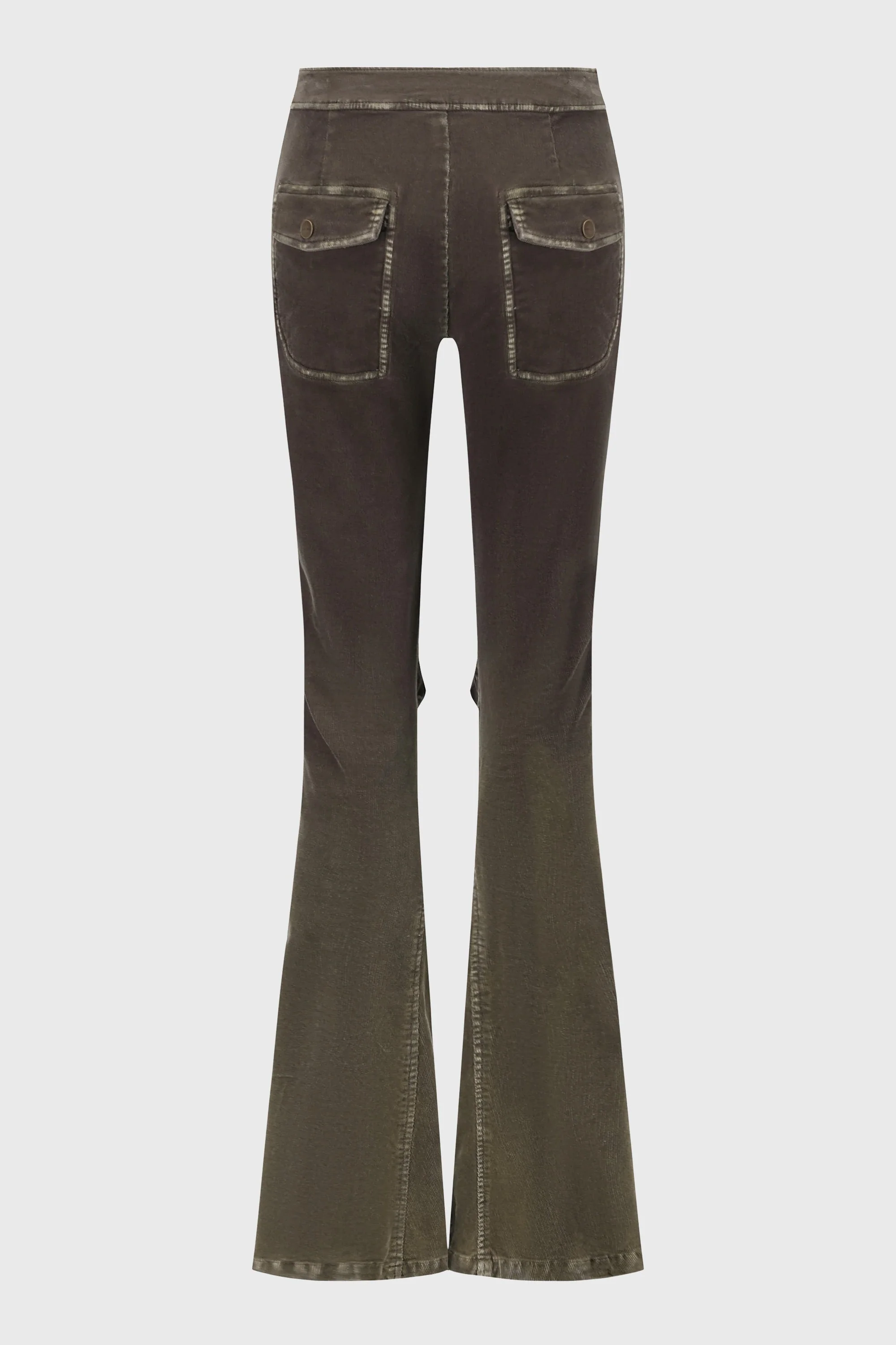 WASHED FLARED PANTS GREIGE YELLOW - Image 3