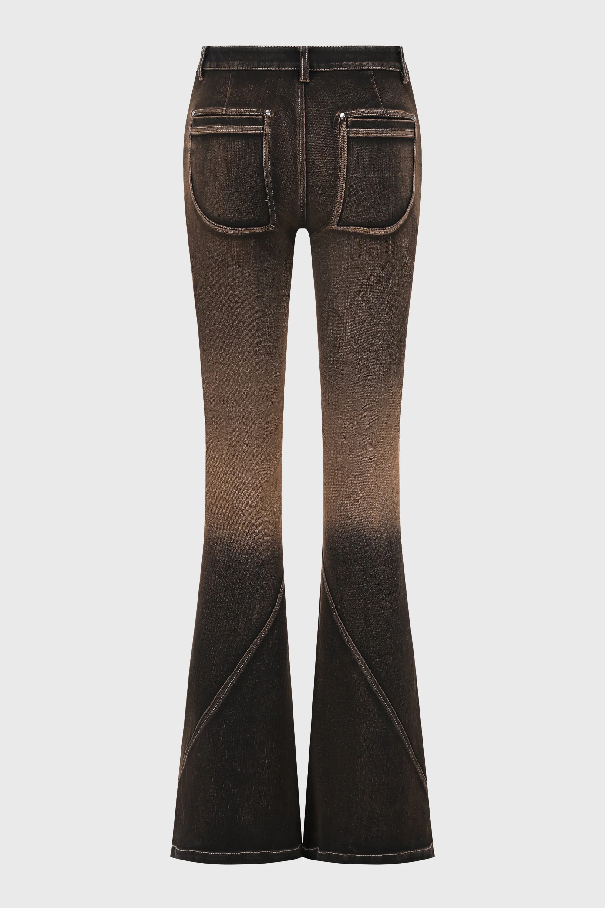 WASHED FLARED JEANS BLACK/BROWN - Image 3