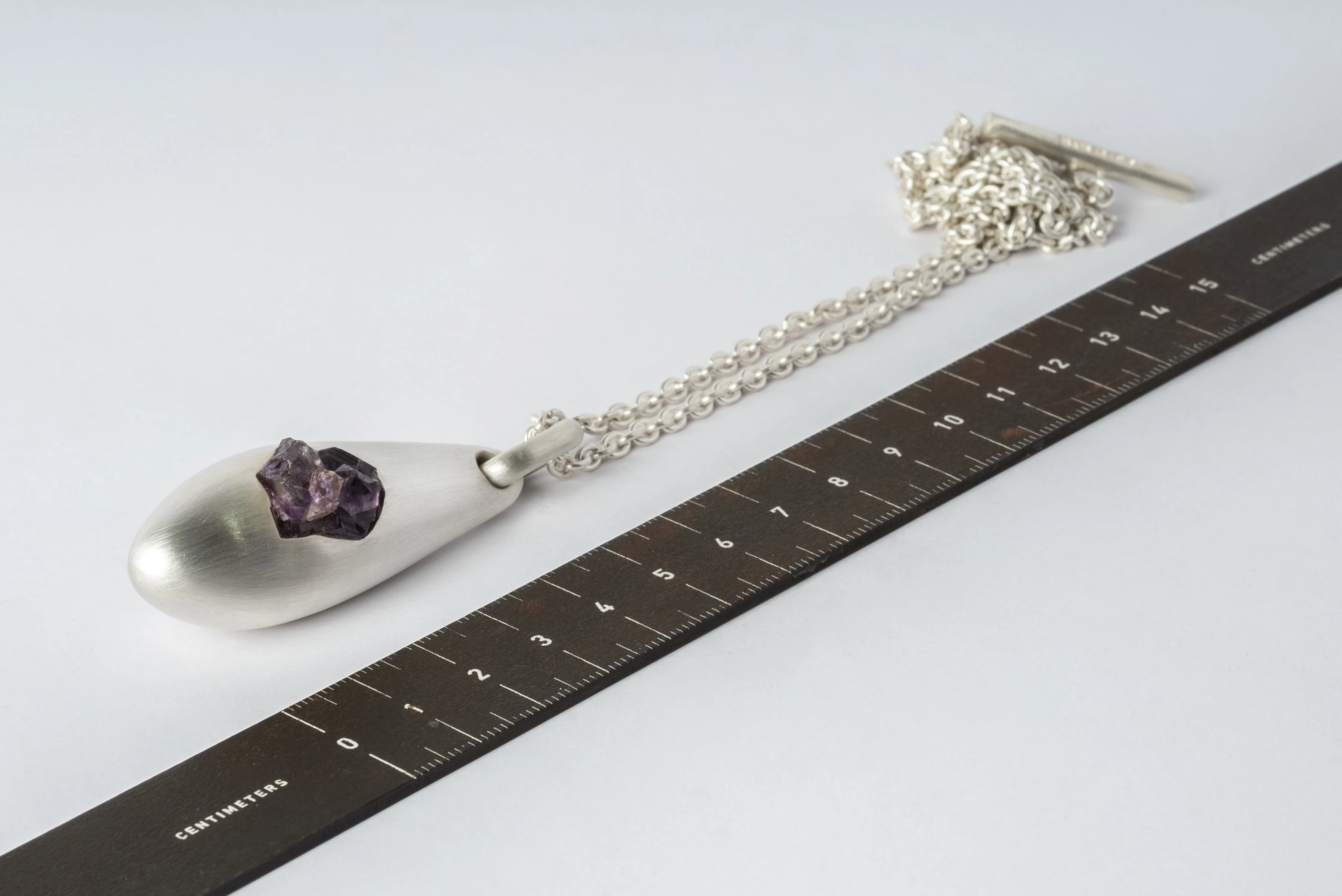 Chrysalis Necklace (Cremaster Emergence, Amethyst, MA+AME) - Image 3