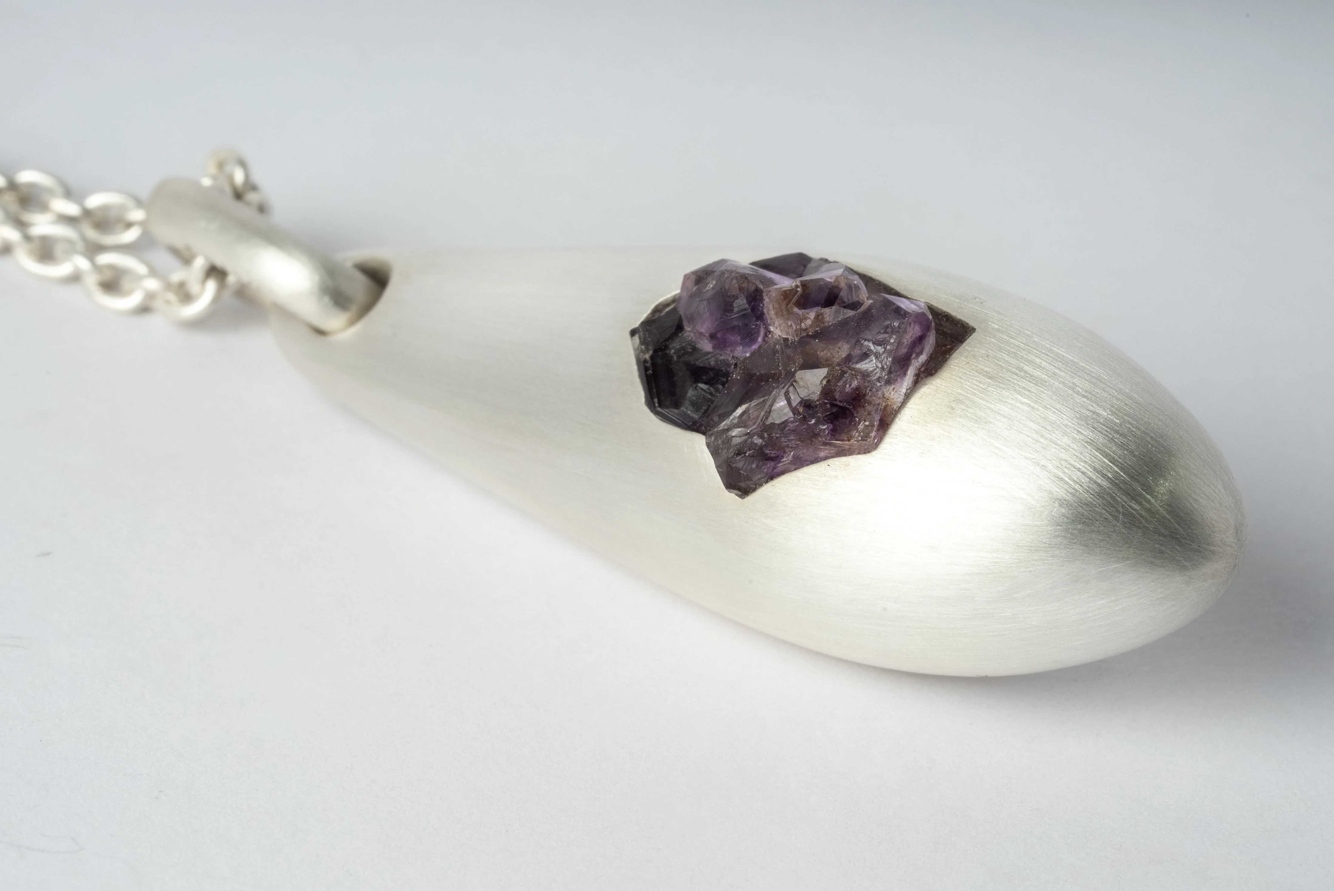 Chrysalis Necklace (Cremaster Emergence, Amethyst, MA+AME) - Image 4