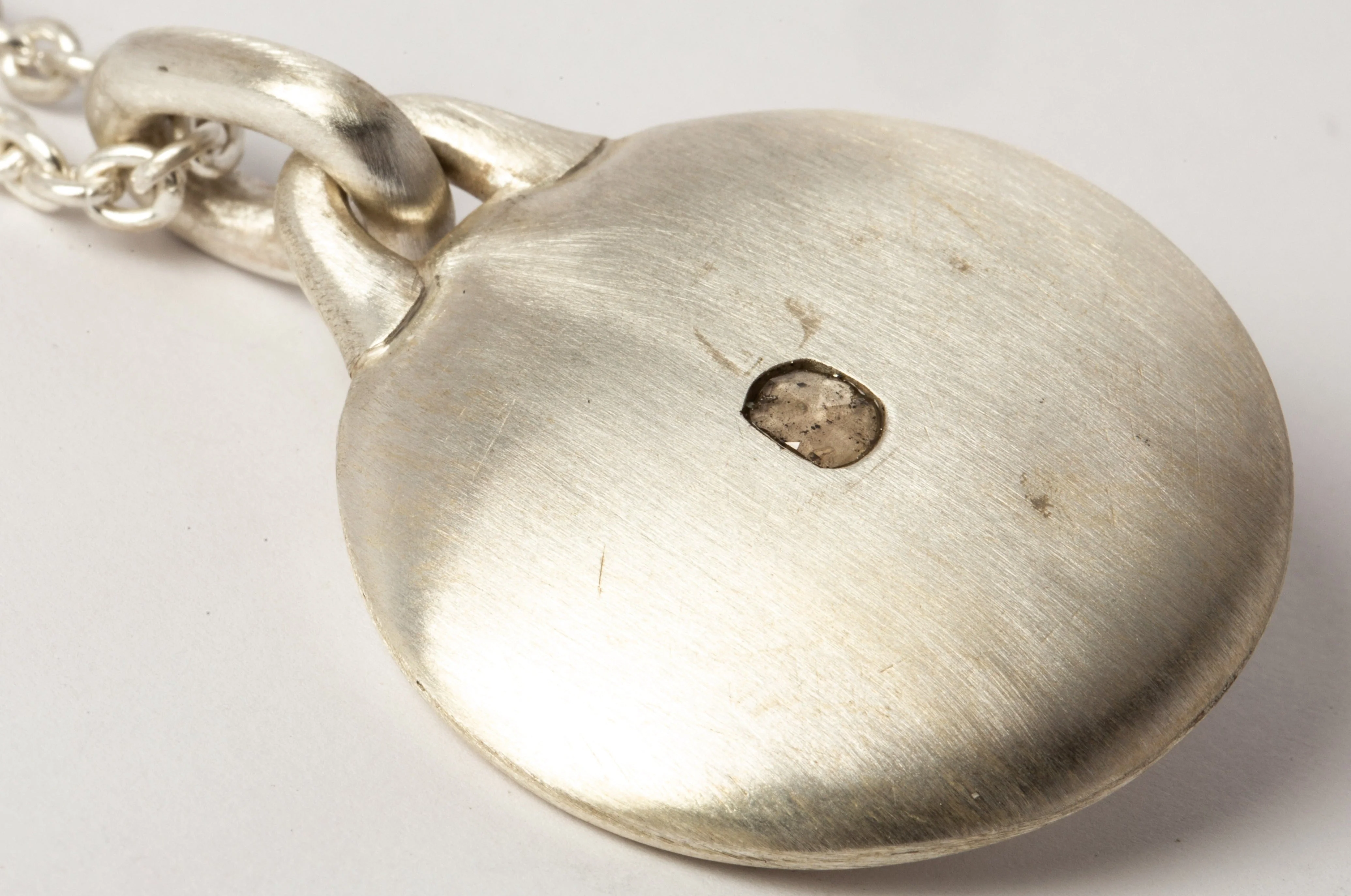 Disk Necklace (0.2 CT, Tiny Faceted Diamond Slab, 35mm) - Image 3