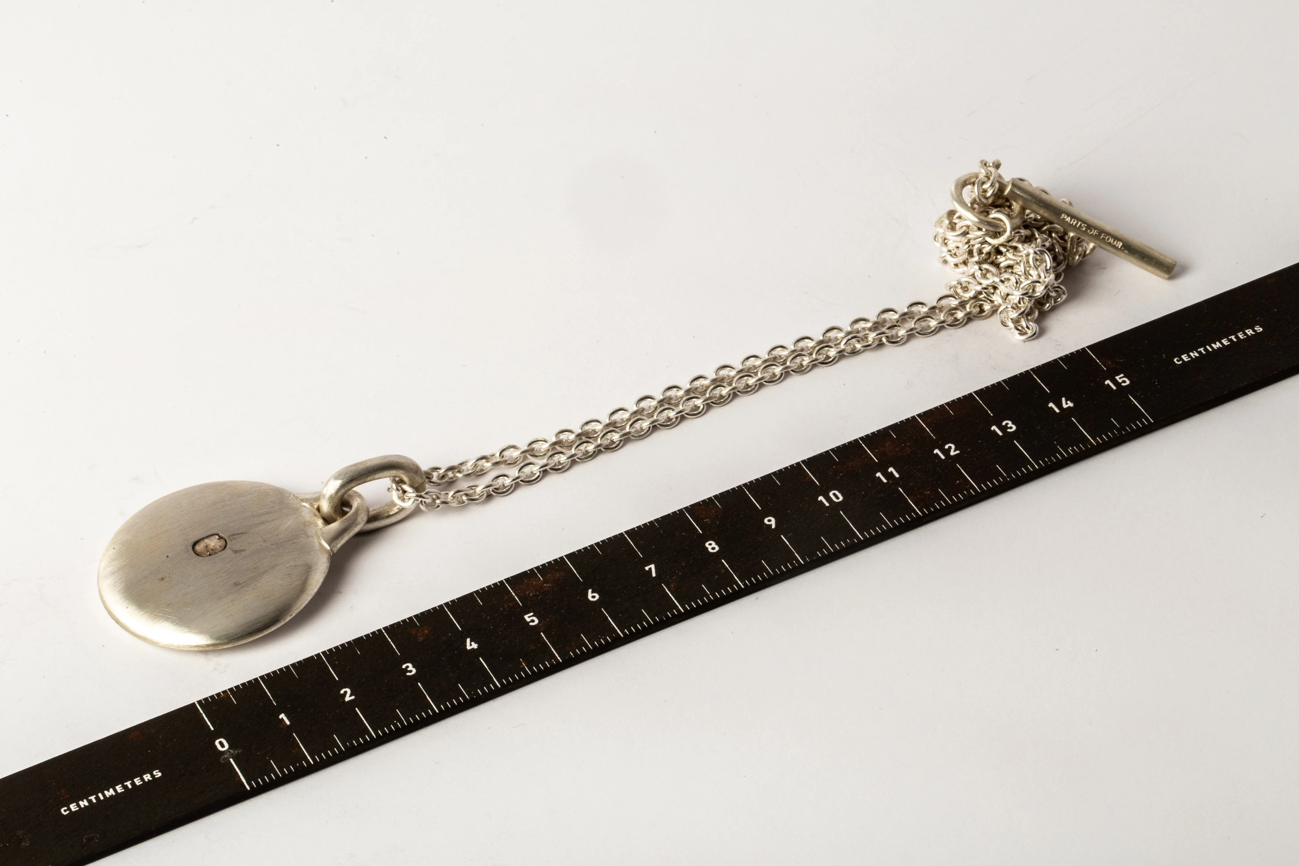Disk Necklace (0.2 CT, Tiny Faceted Diamond Slab, 35mm) - Image 6