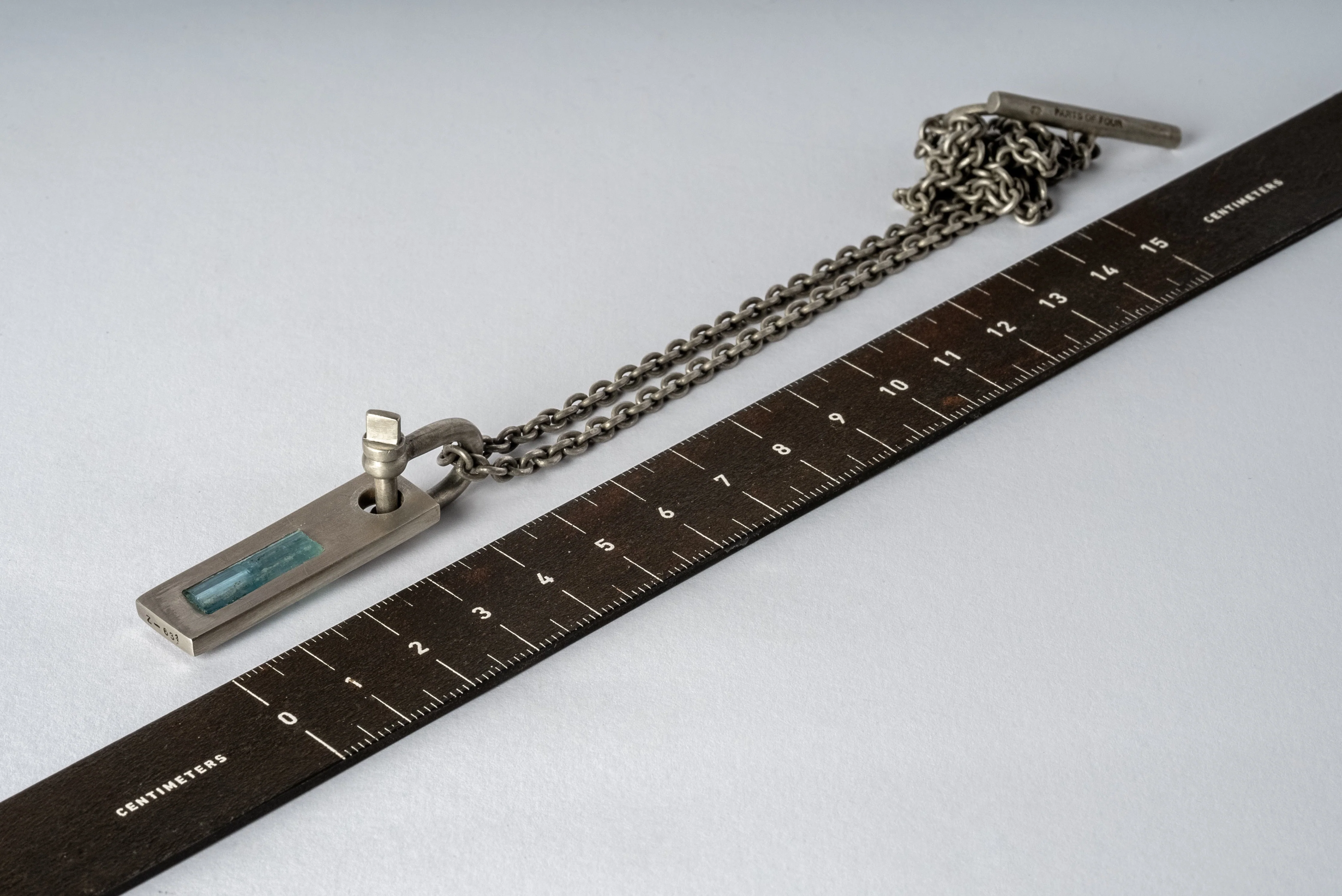 Plate Necklace (50cm, U-Bolt Var., Adaptation, Aquamarine, DA+AQU) - Image 4