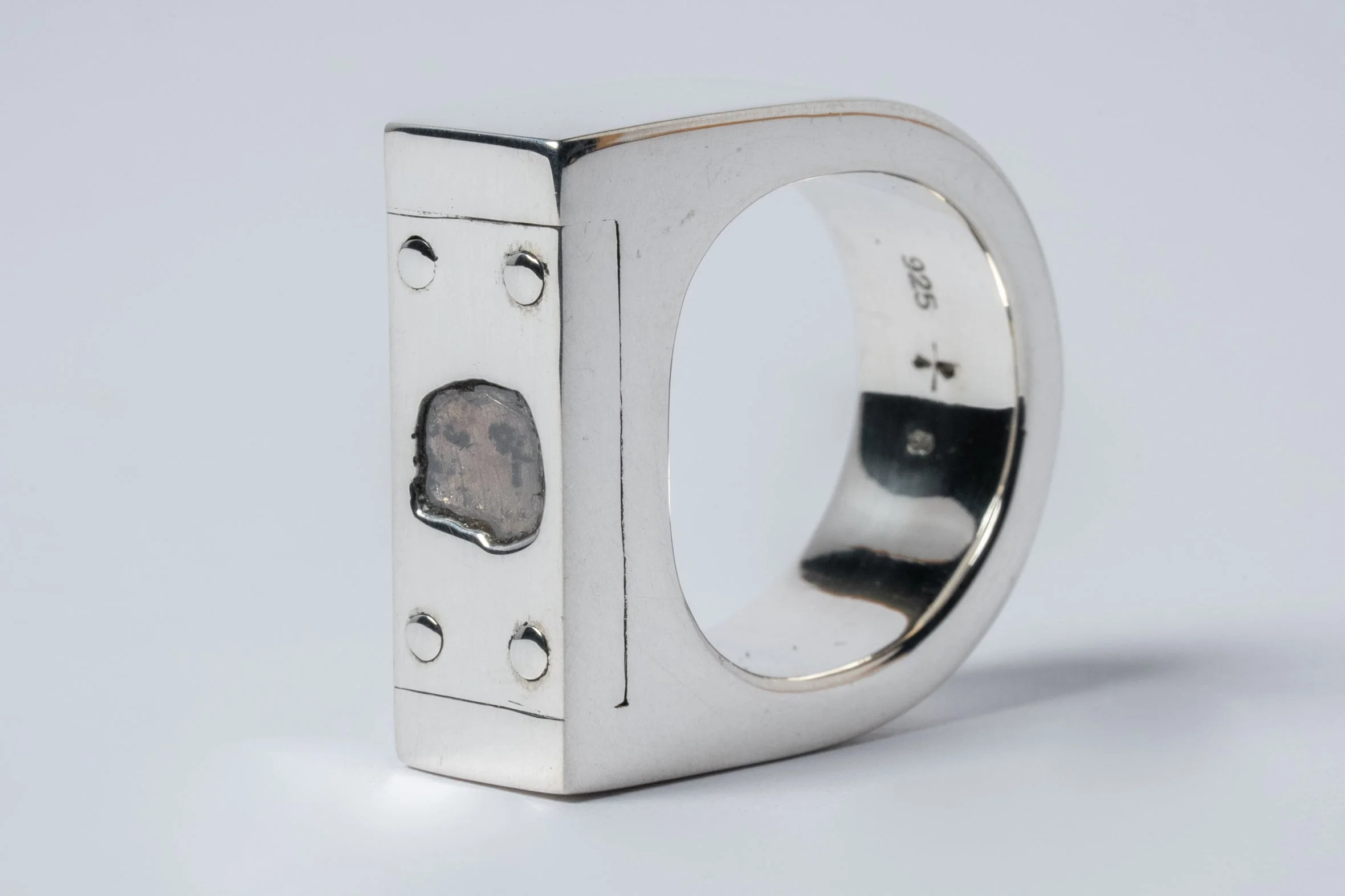 Plate Ring Single (0.2 CT, Diamond Slab, 9mm, PA+DIA) - Image 2
