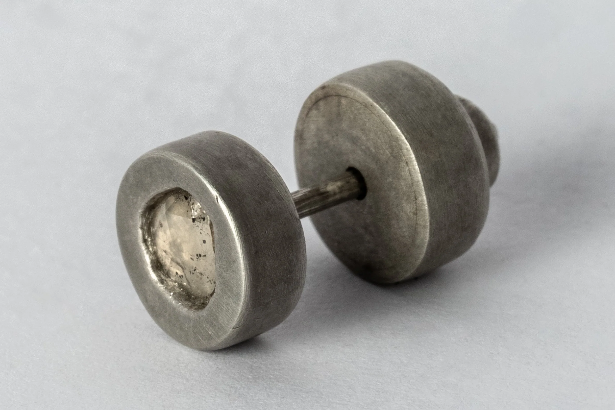 Stud Earring (0.2 CT, Tiny Faceted Diamond Slab, DA+FCDIA) - Image 3