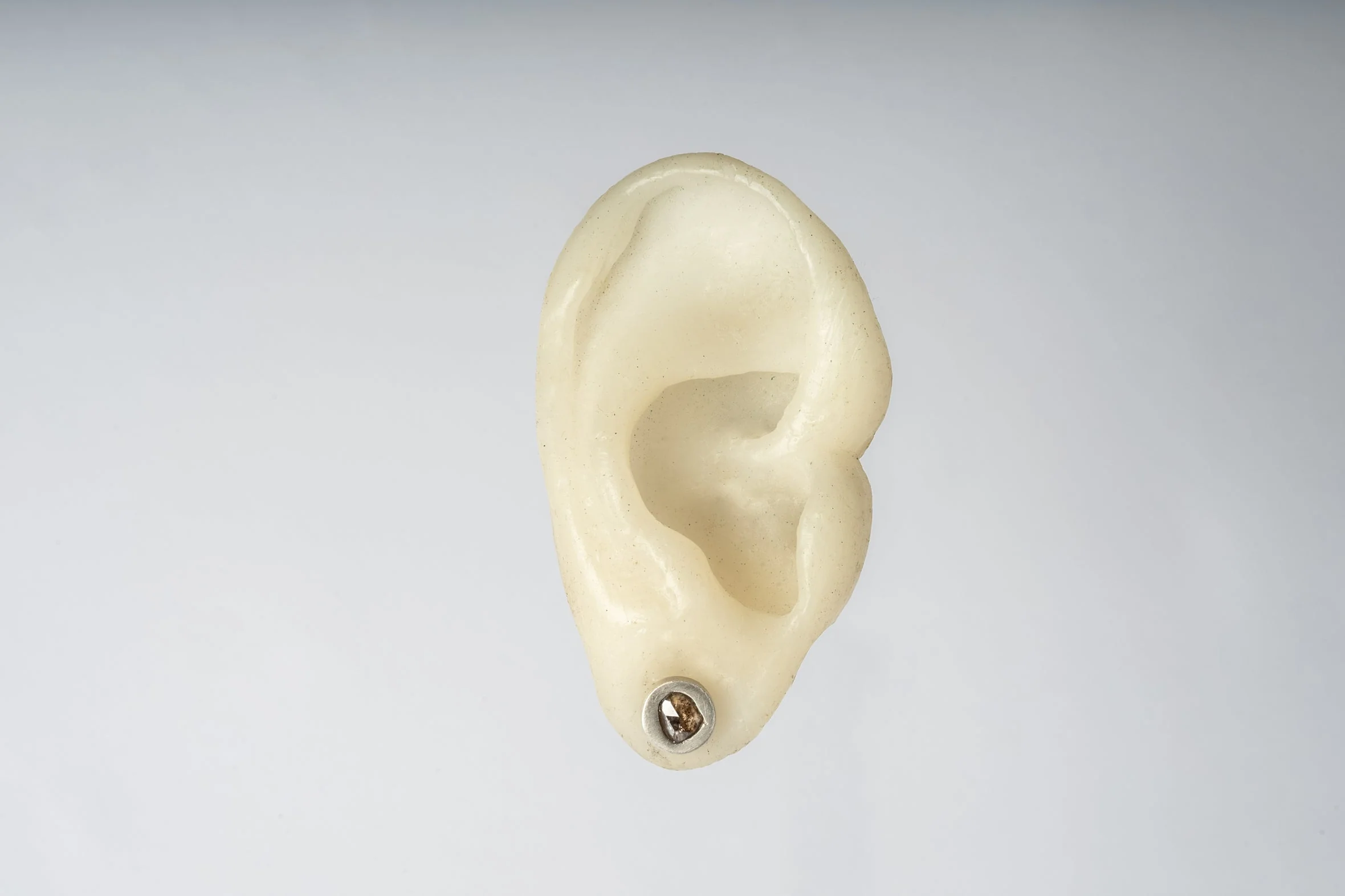 Stud Earring (0.2 CT, Tiny Faceted Diamond Slab, MA+FCDIA) - Image 2