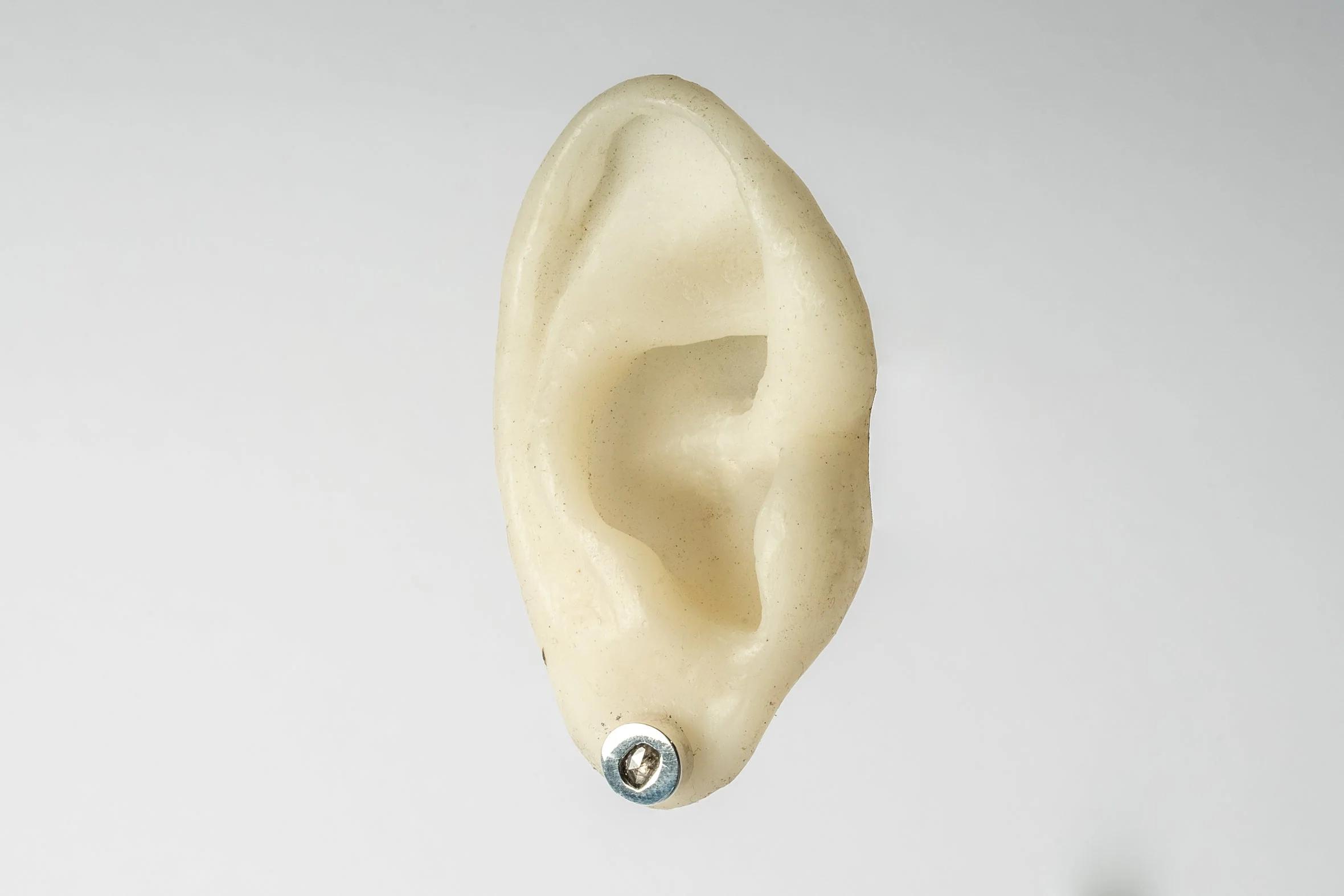 Stud Earring (0.2 CT, Tiny Faceted Diamond Slab, PA+FCDIA) - Image 2