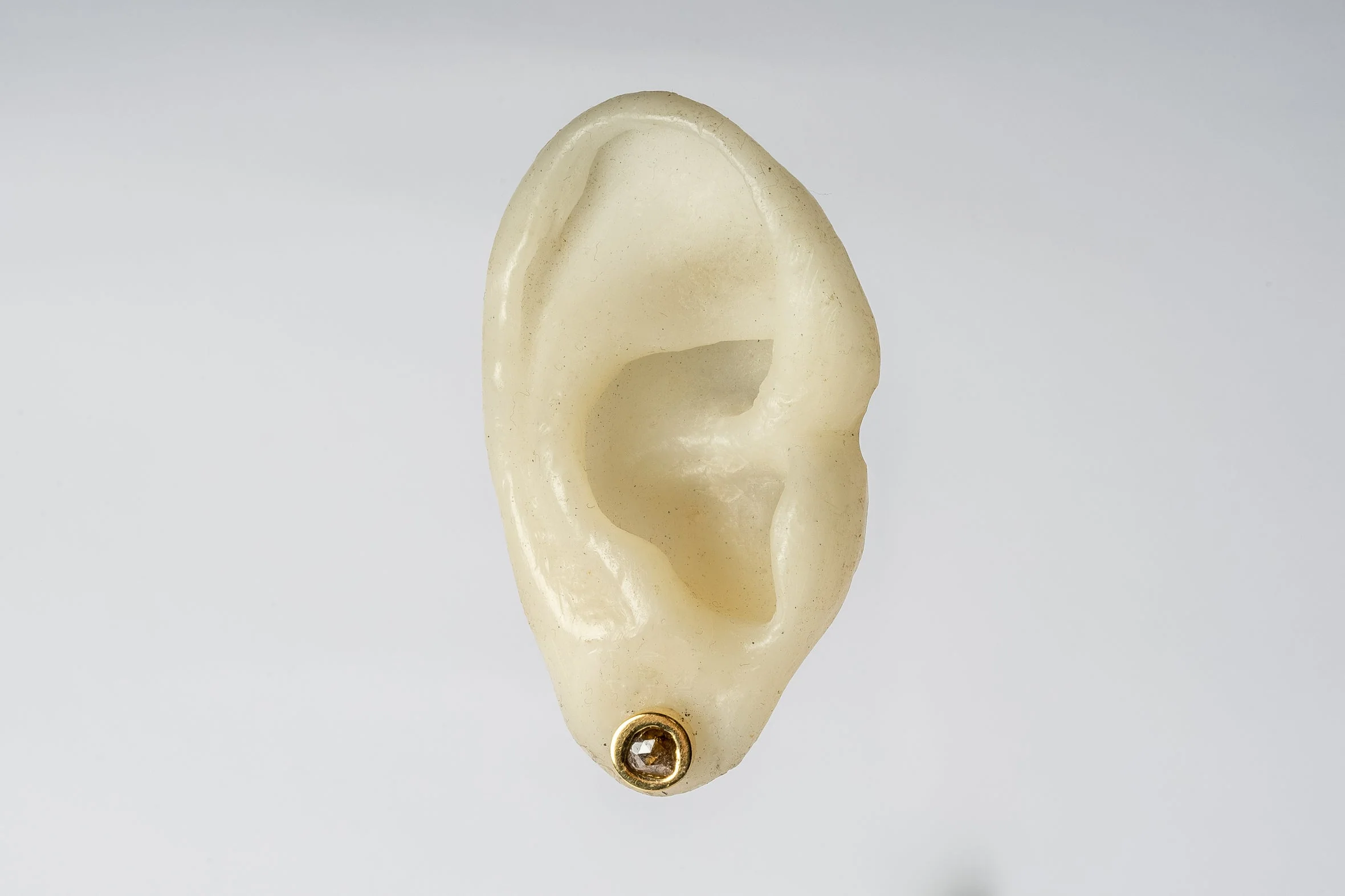 Stud Earring (0.2 CT, Tiny Faceted Diamond Slab, YGA+FCDIA) - Image 2