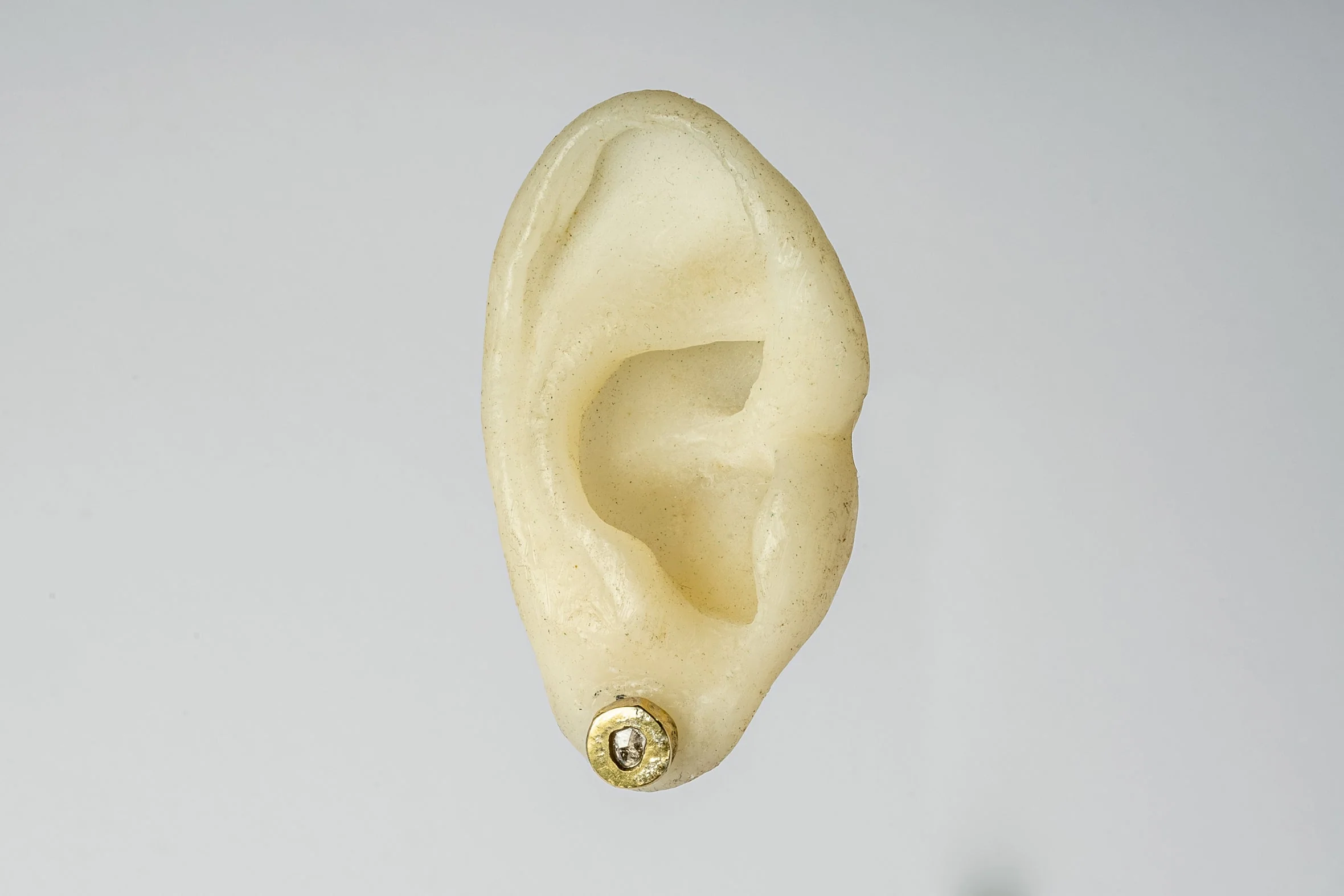 Stud Earring (Fuse, 0.2 CT, Tiny Faceted Diamond Slab, DA18K+FCDIA) - Image 2