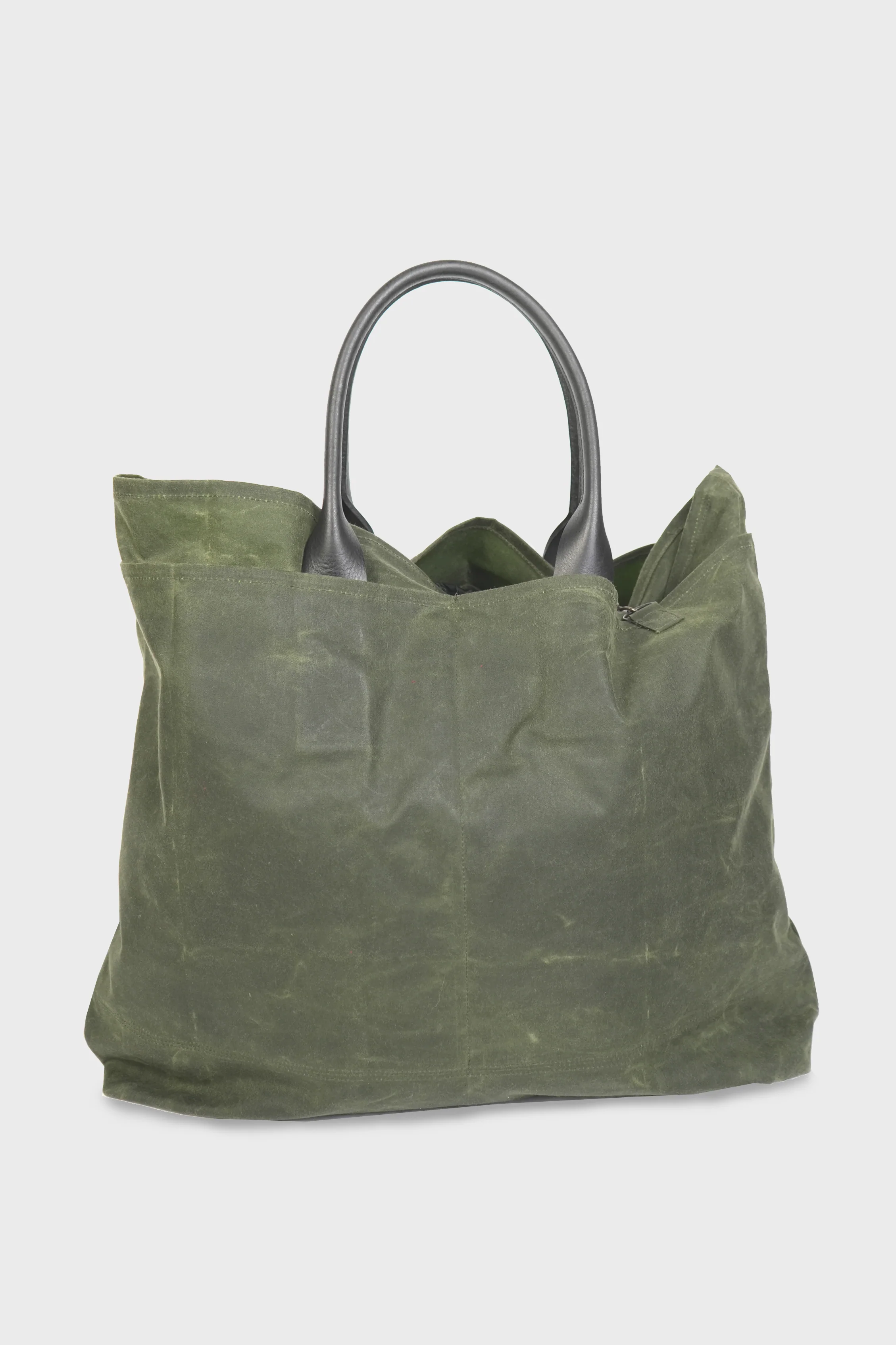 U BROKE ME WAXED CANVAS TOTE BAG GREEN - Image 4