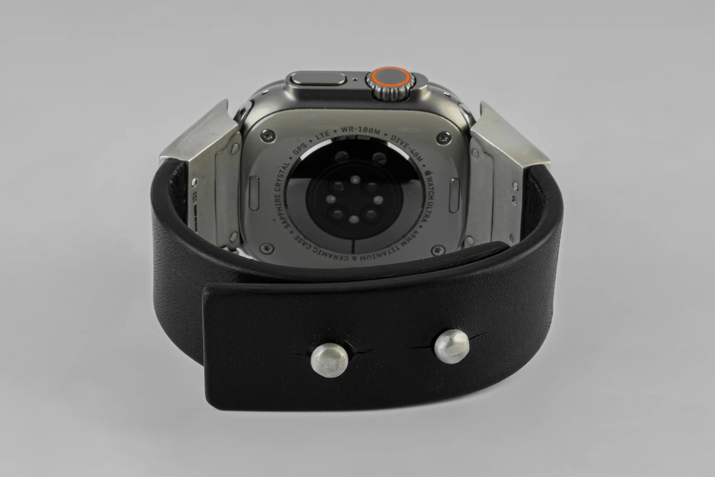 Apple Watch Bracelet (Model 1, 42-49mm, Wedge Strap, Studs, BLK+DA) - Image 2