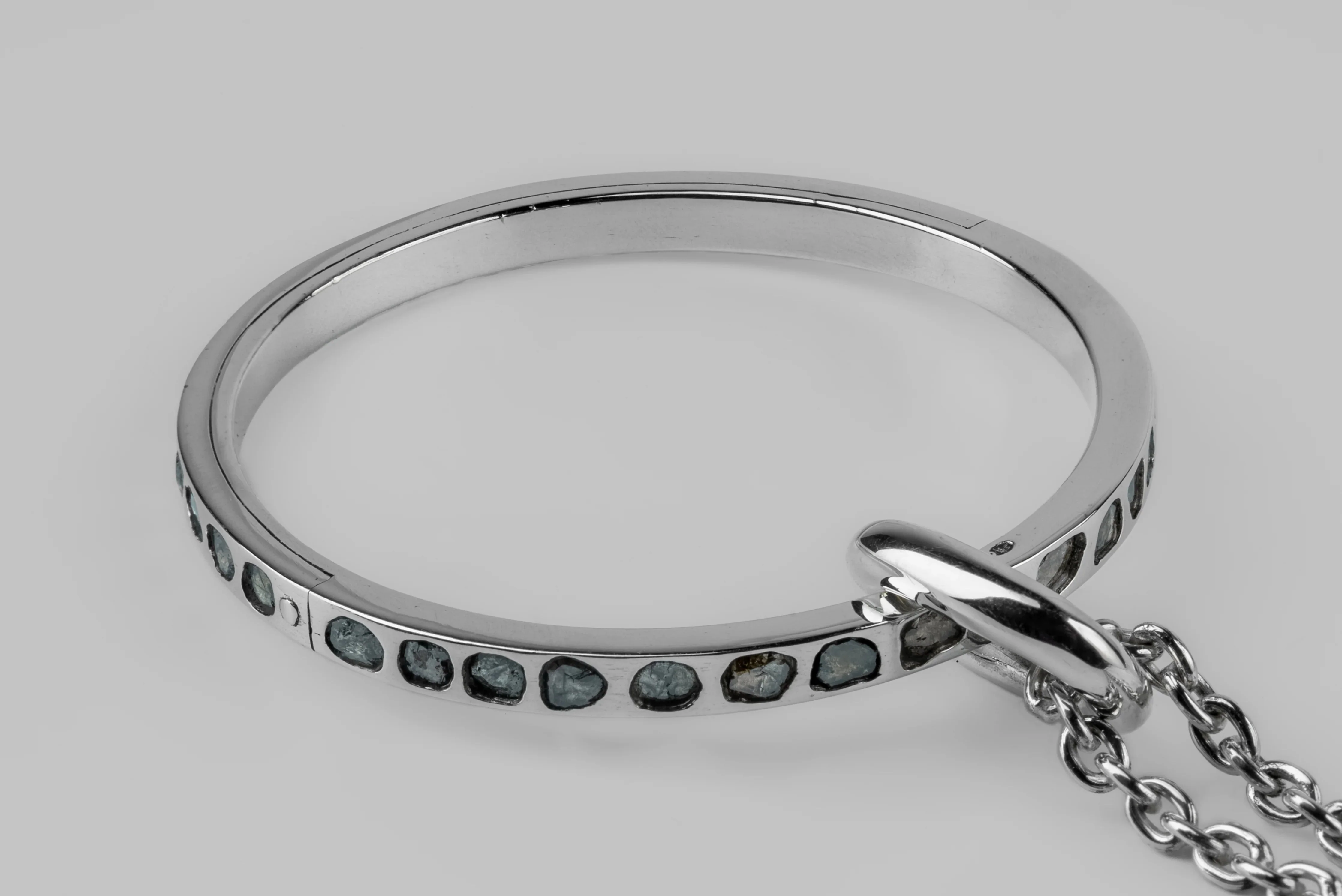 Portal Necklace v3 (Medium, Full Mega Pavé, Blue Diamond Slabs, PA+BDIA) - Image 3