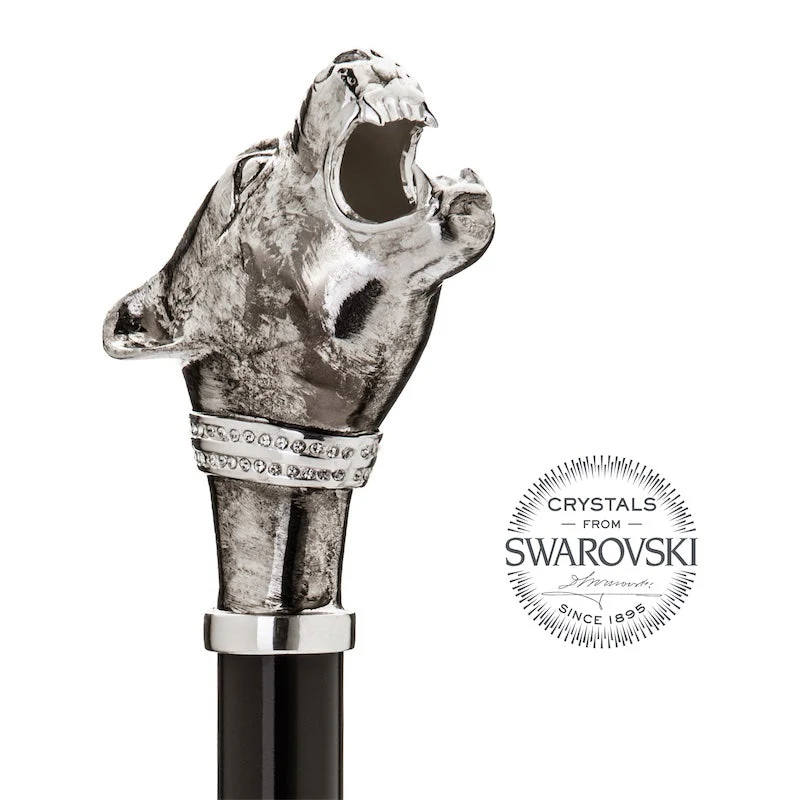 VINTAGE PANTHER FOLDING UMBRELLA WITH CRYSTALS - Image 3
