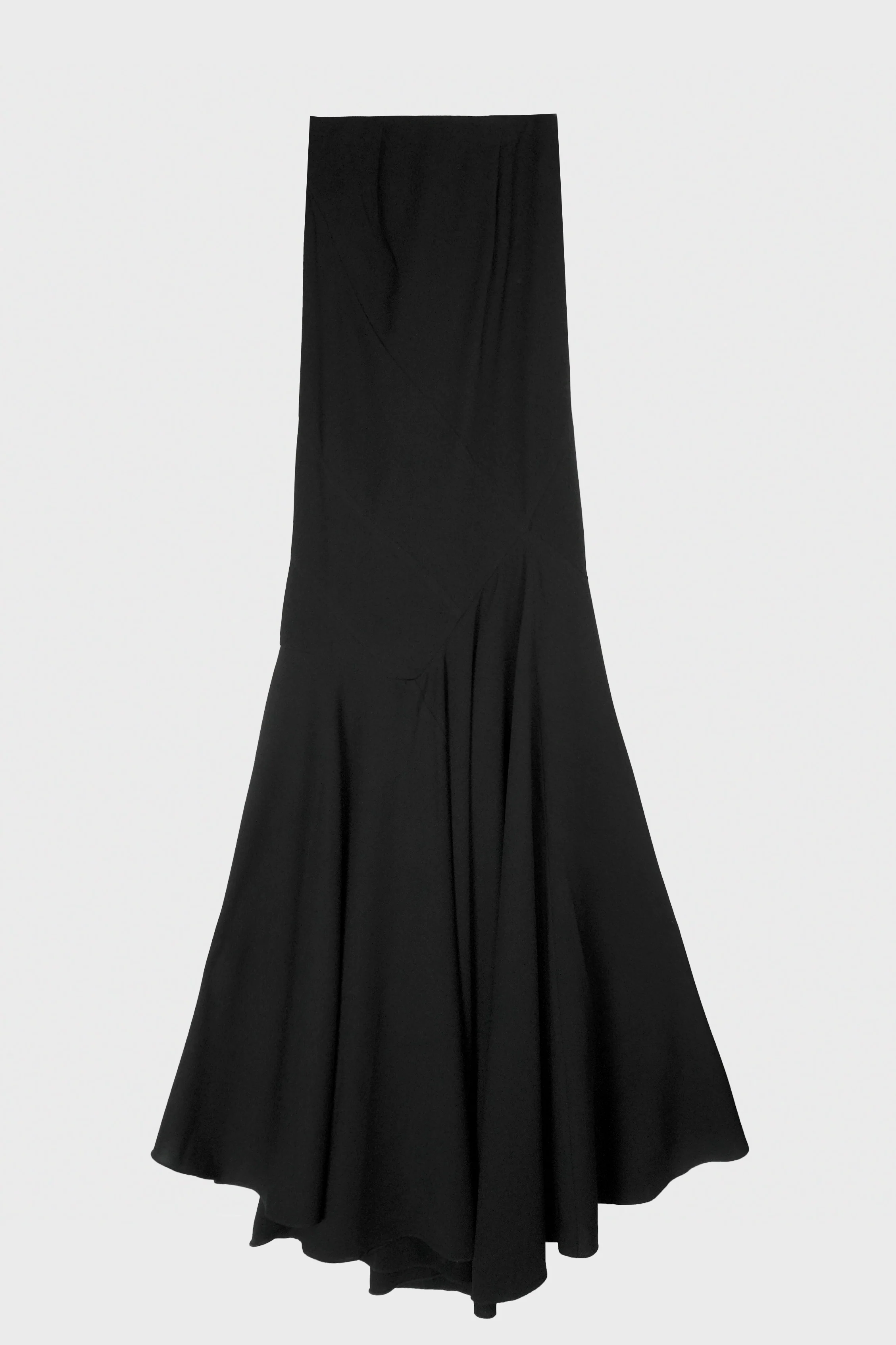BLACK DRAPED LONG SKIRT - Image 2