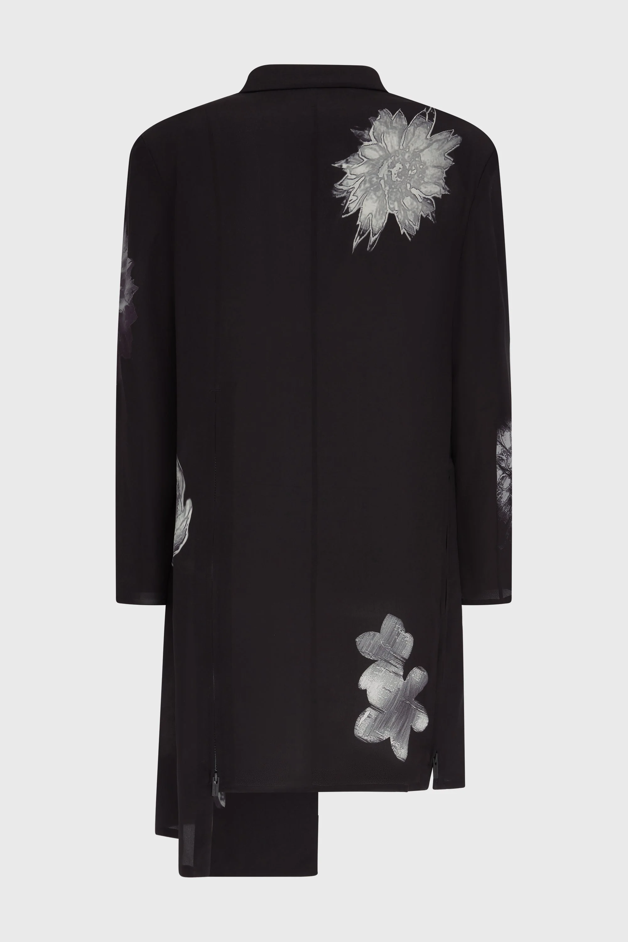 WHITE FLOWER PRINT SLIT JACKET - Image 3