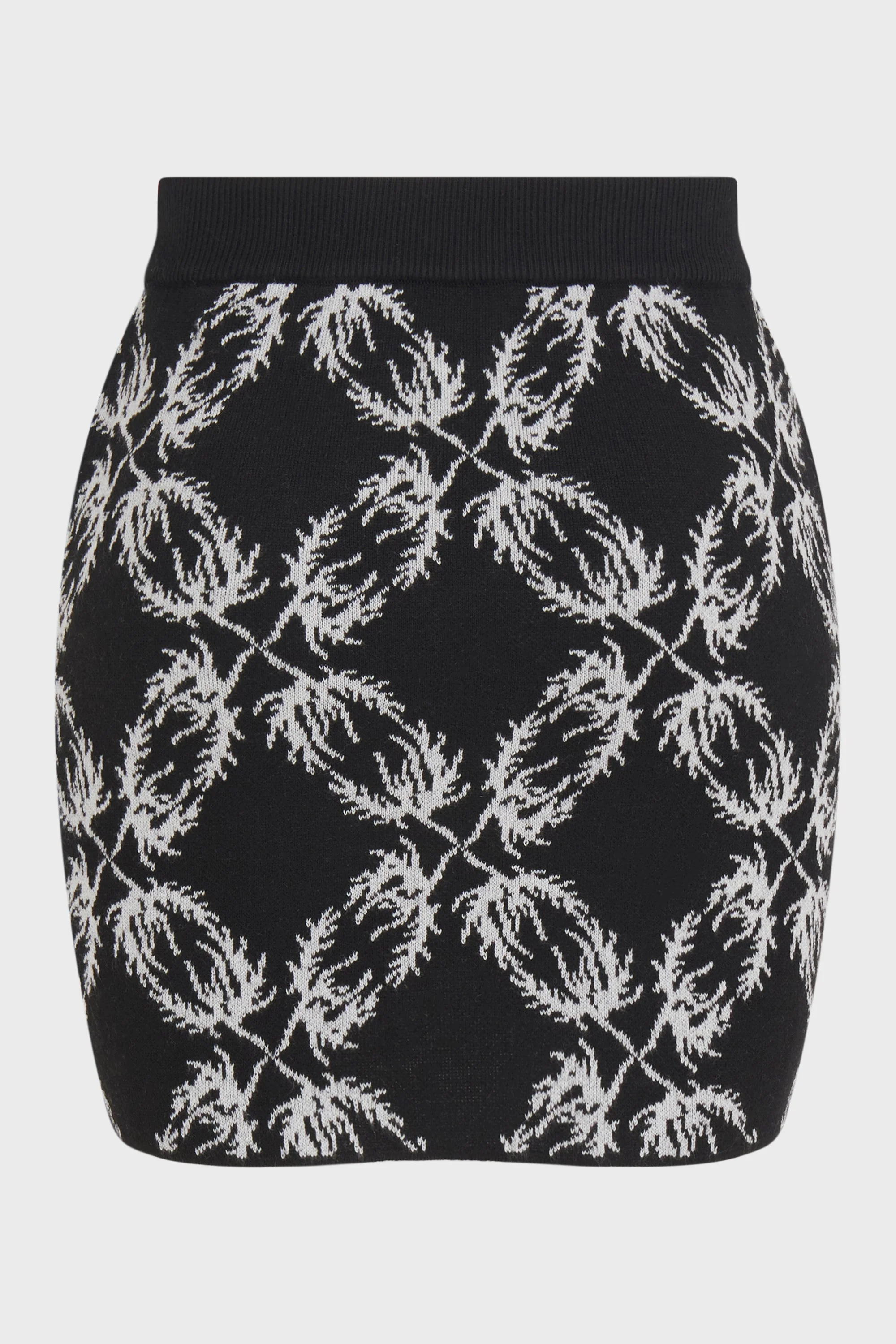 BLACK JACQUARD KNIT SKIRT - Image 3