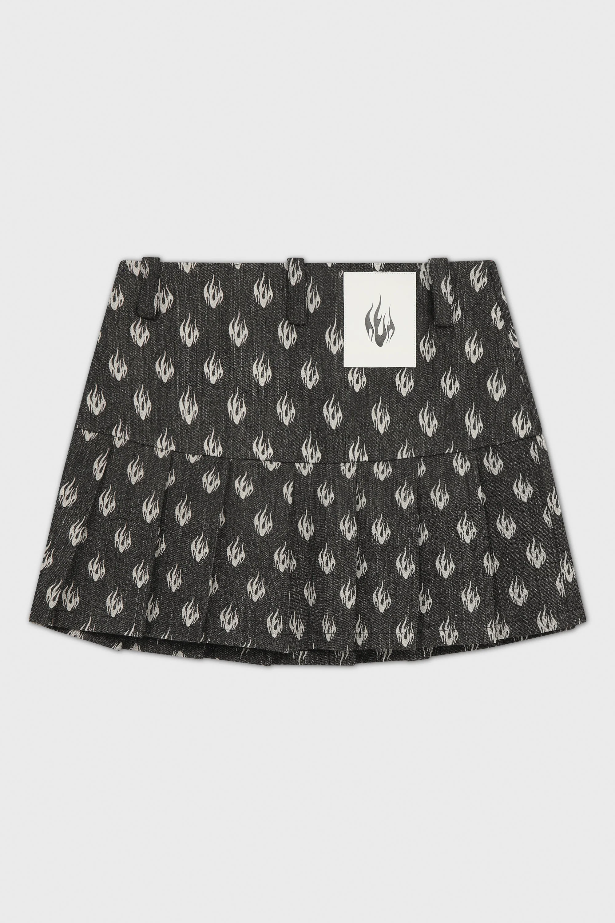 LOGO DENIM PLEATED SKIRT - Image 2
