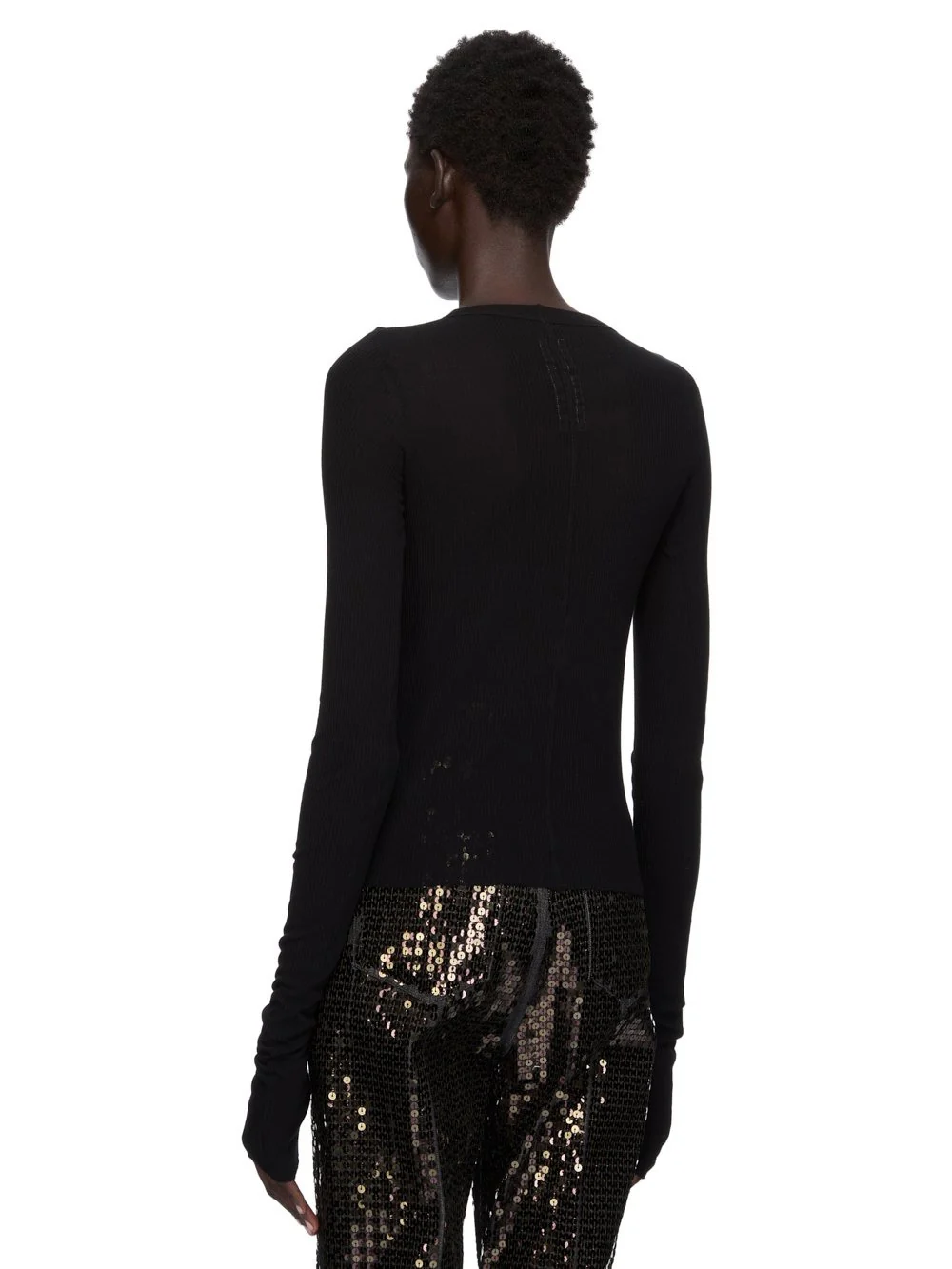 CROPPED RIB LS T BLACK - Image 5