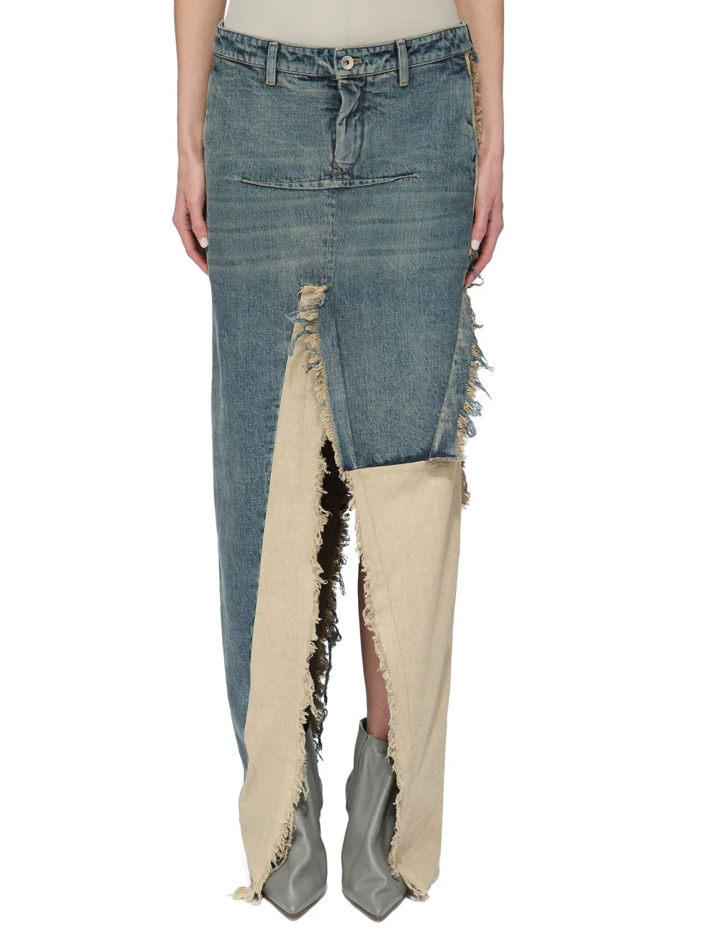 DENIM SLICED SKIRT DIRTY HUSTLER/NATURAL - Image 2