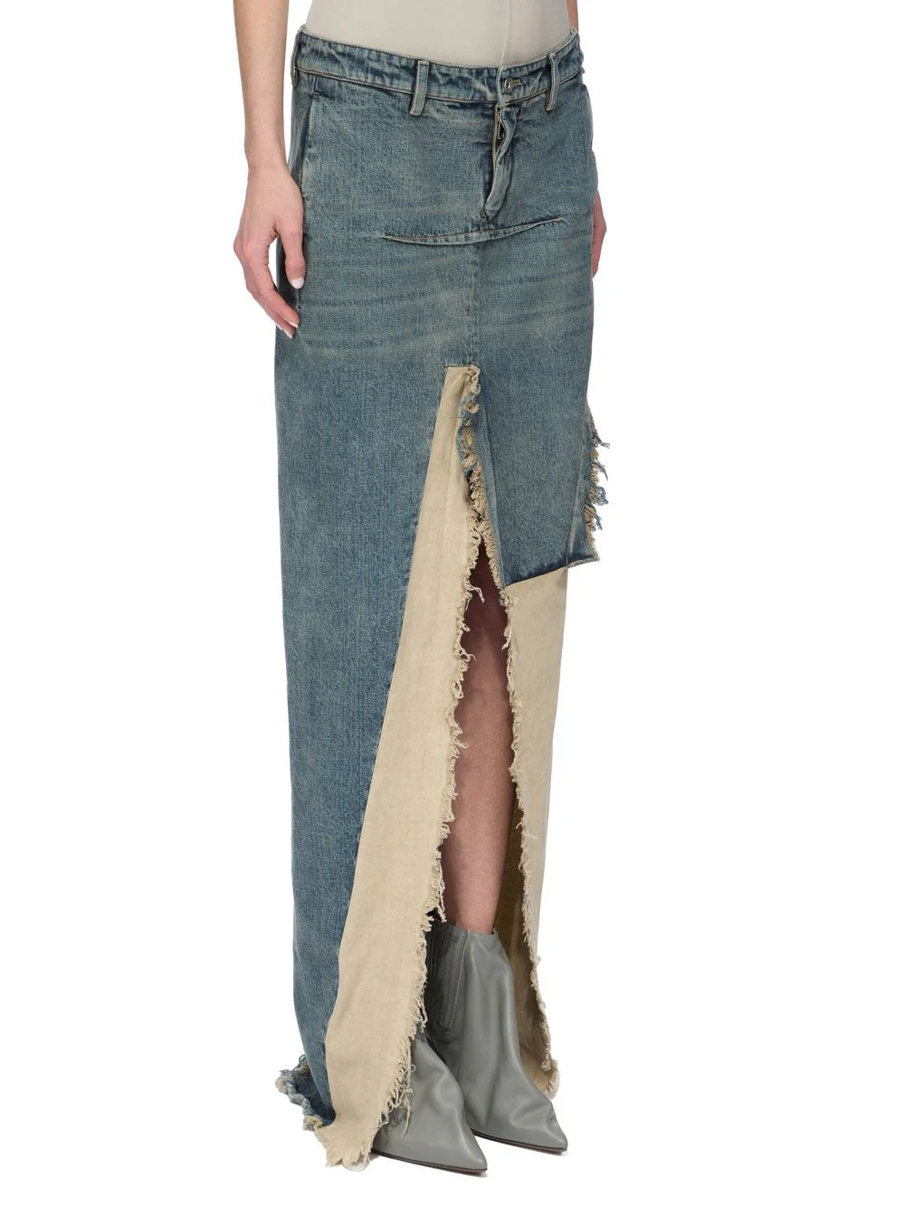 DENIM SLICED SKIRT DIRTY HUSTLER/NATURAL - Image 4