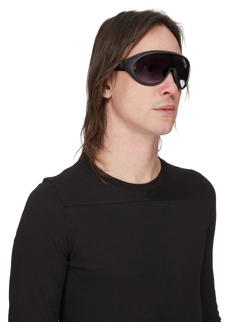 SUNGLASSES BLACK TEMPLE BLACK LENS - Image 4