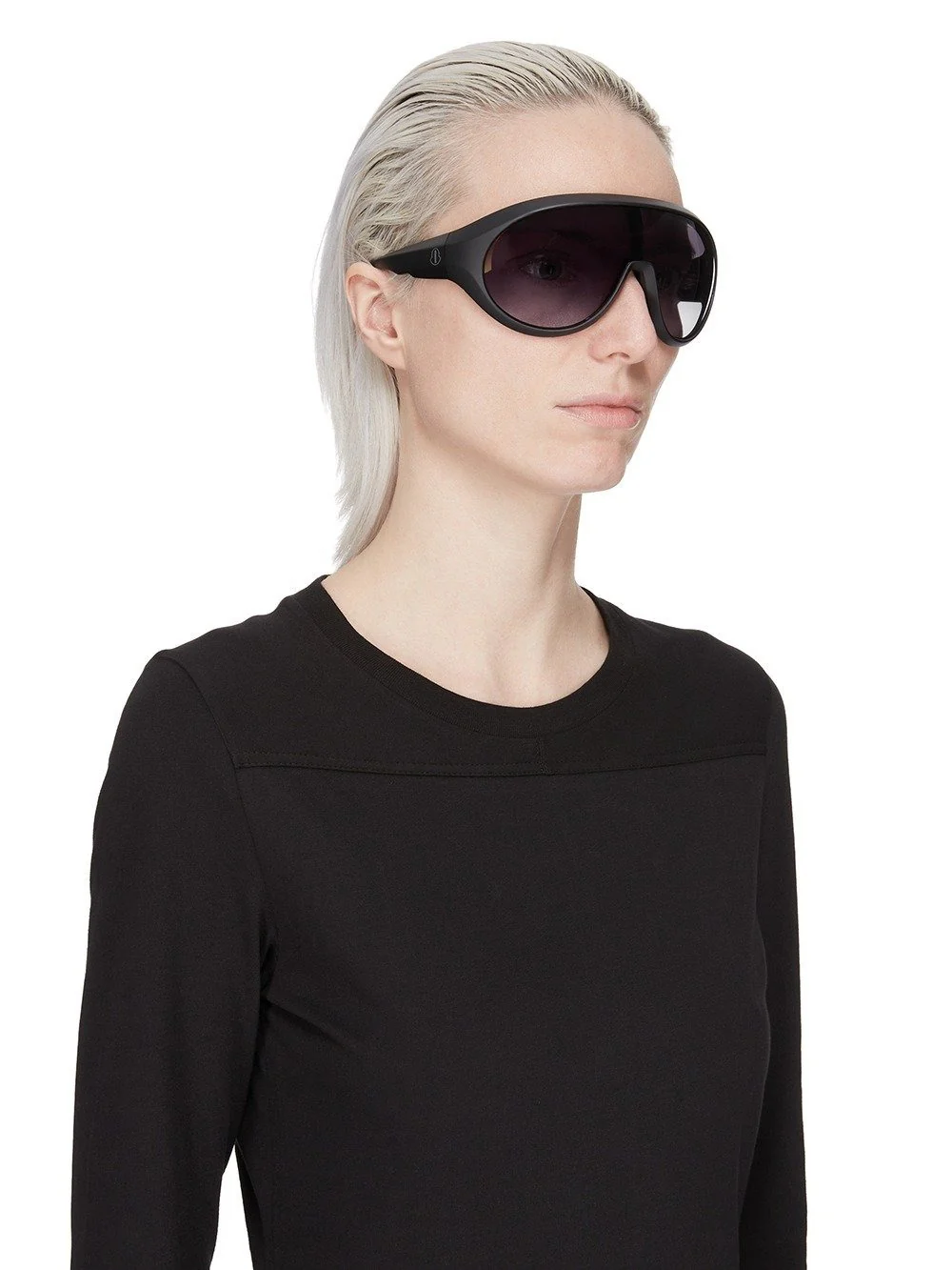 SUNGLASSES BLACK TEMPLE BLACK LENS - Image 5