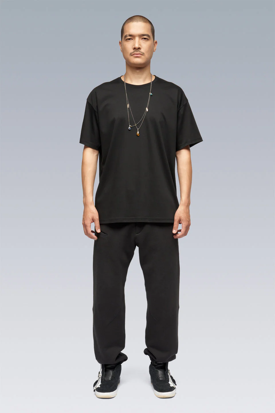S24-PR-A 100% Cotton Mercerized Short Sleeve T-shirt - Black - Image 2
