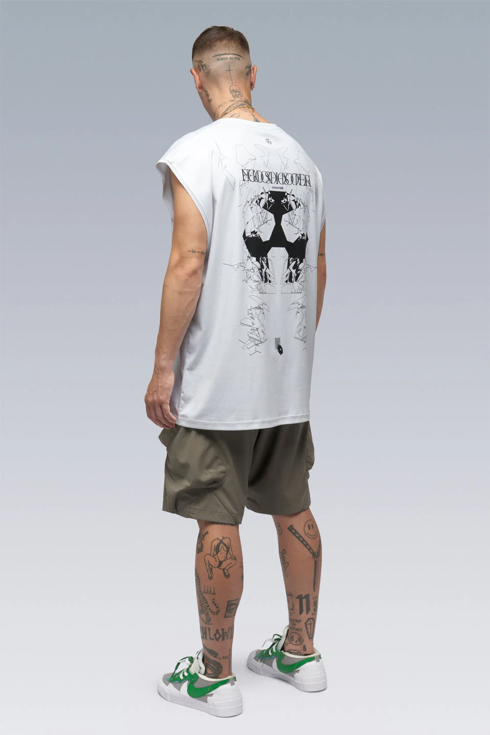 S25-PR-B 100% Cotton Mercerized Sleeveless T-shirt - White - Image 4