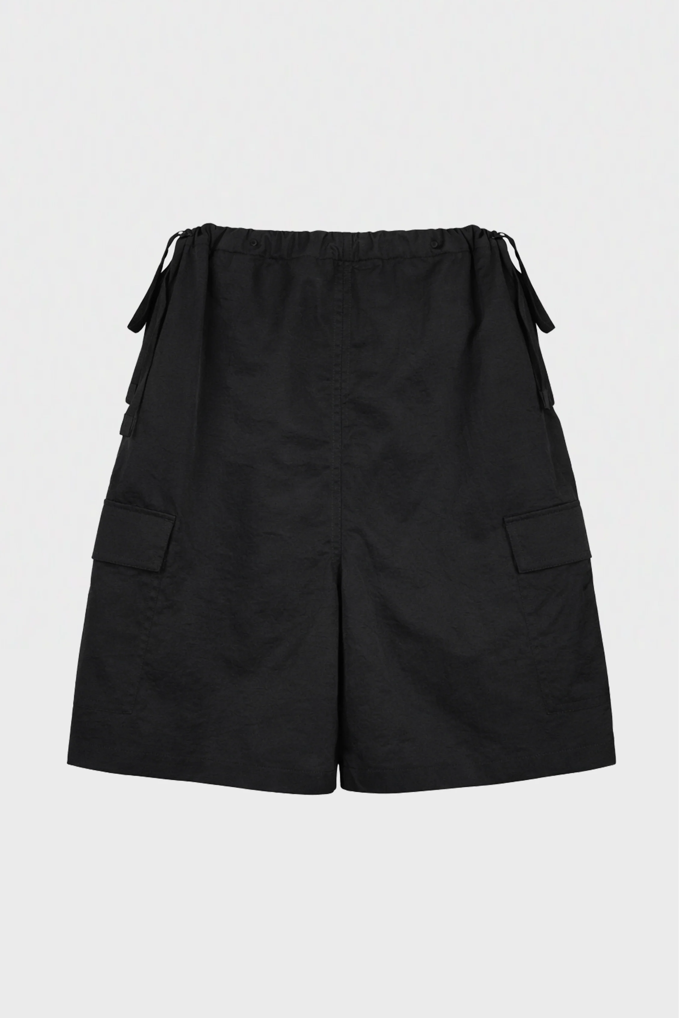 NYLON DRAWSTRING WIDE-LEG TROUSERS BLACK - Image 2