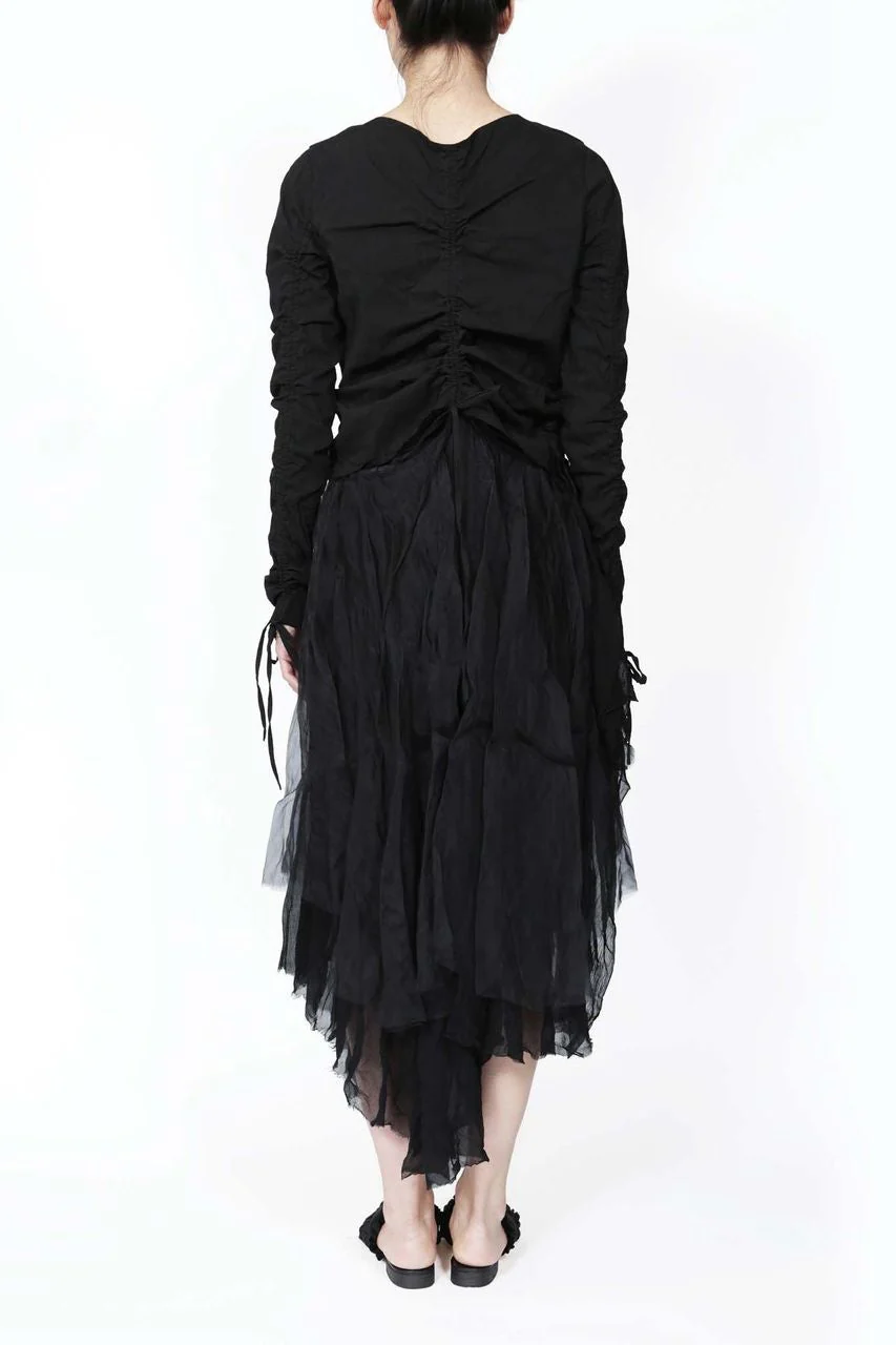 BLACK SOPWITH LAYERED ORGANZA STRETCH DRESS - Image 4
